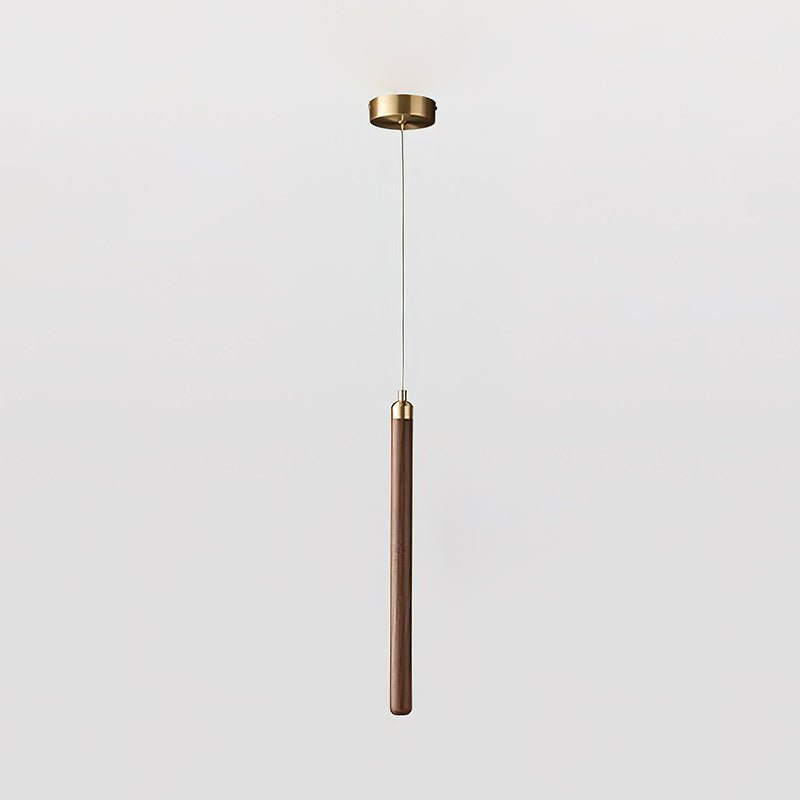 Kyoto Noyer Laiton Linéaire Suspension Lumière