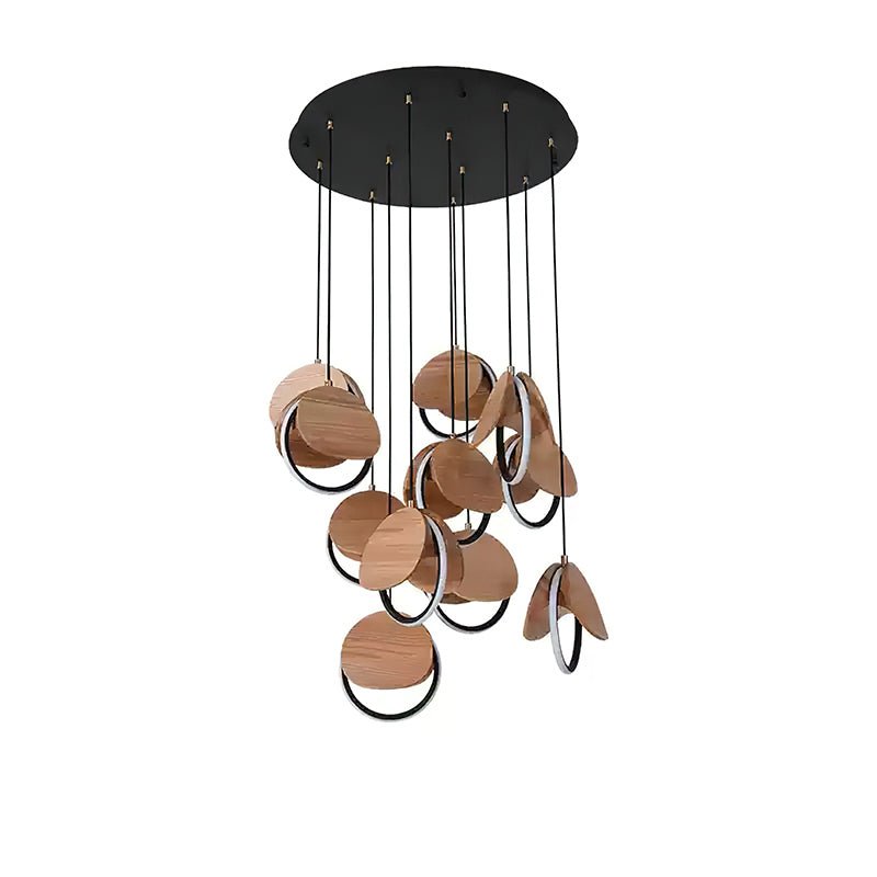 Avvelen Géométrique Bois Pendentif Lumière