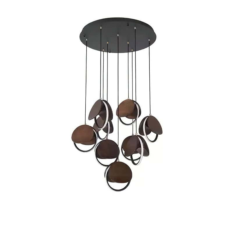 Avvelen Géométrique Bois Pendentif Lumière