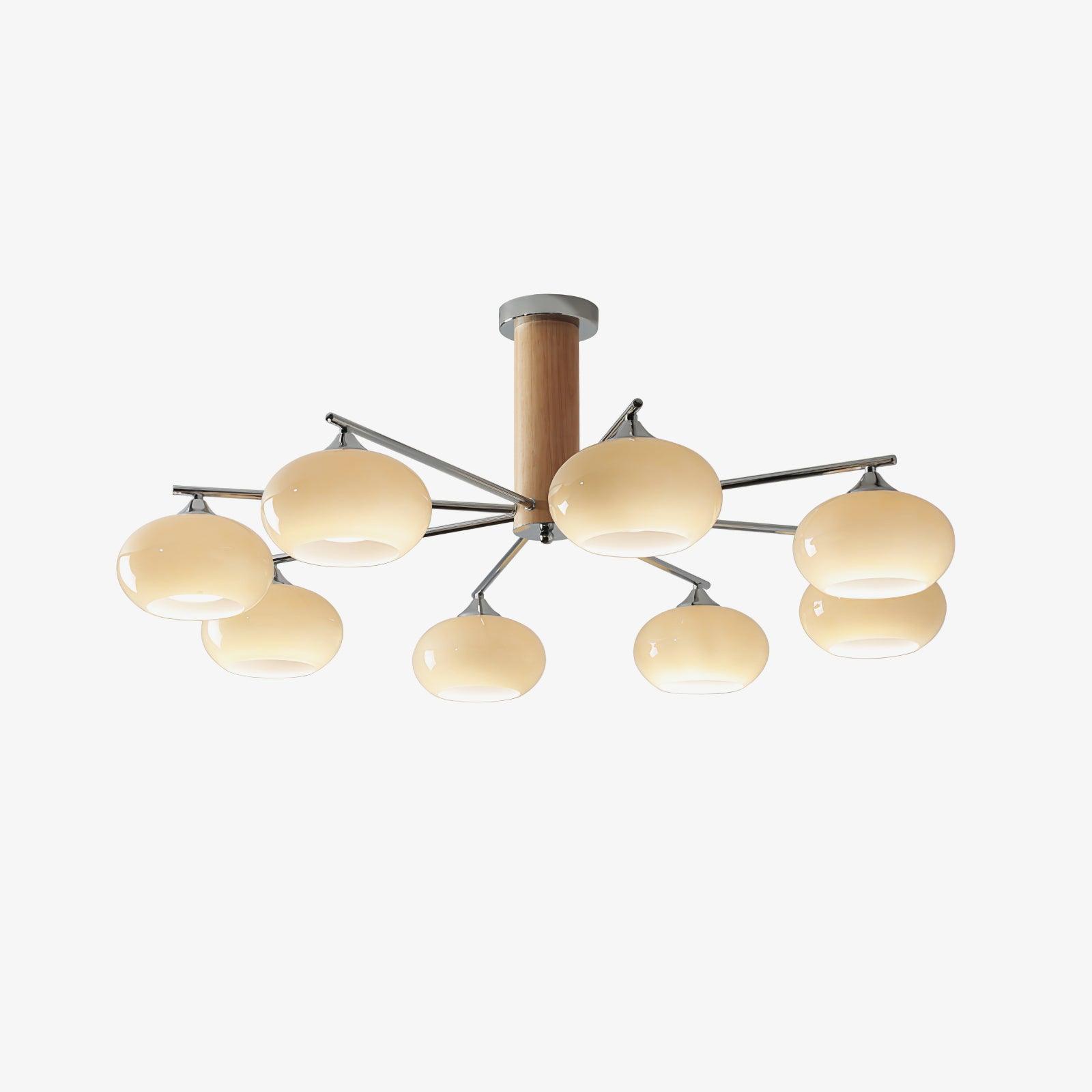 Lustra Lustre en Verre Persimmon Mid-Century 8 Lumières