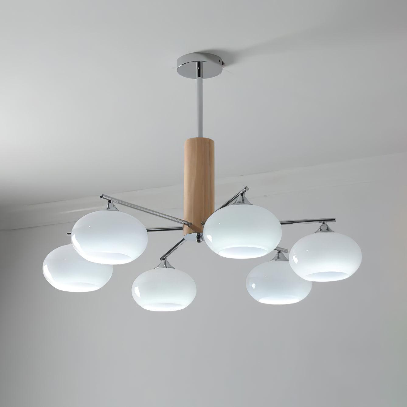 Lustra Lustre en Verre Persimmon Mid-Century 8 Lumières