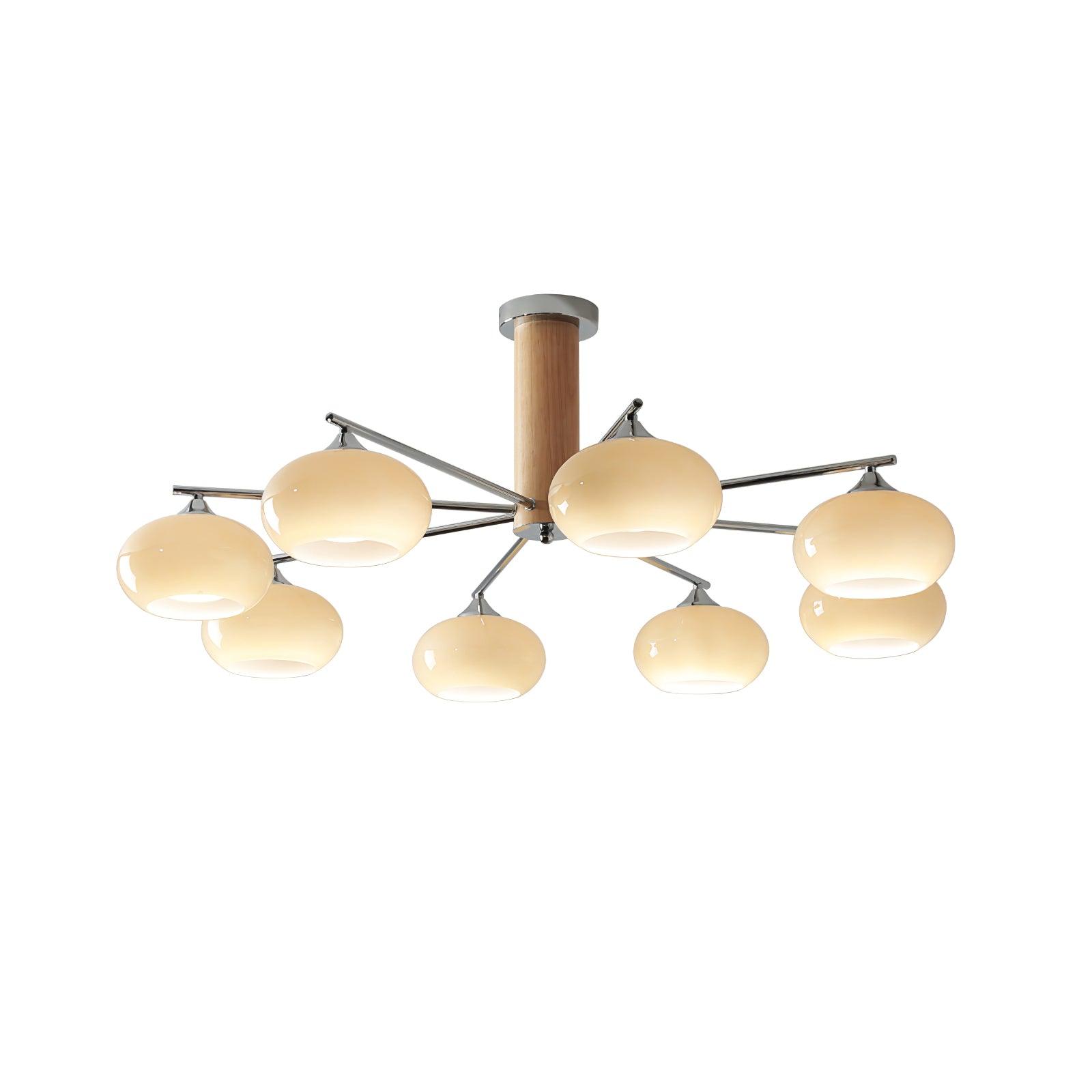 Lustra Lustre en Verre Persimmon Mid-Century 8 Lumières