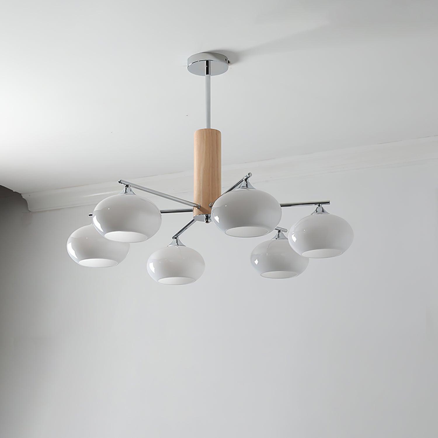 Lustra Lustre en Verre Persimmon Mid-Century 8 Lumières