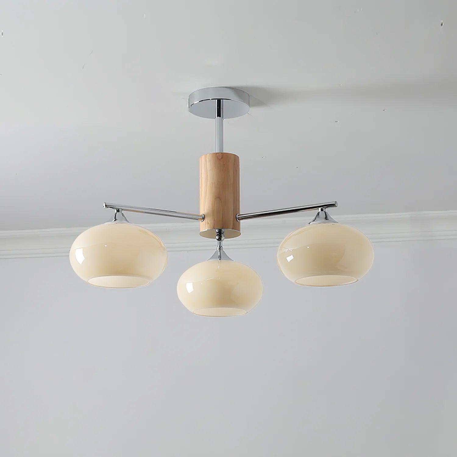 Lustra Lustre en Verre Persimmon Mid-Century 8 Lumières