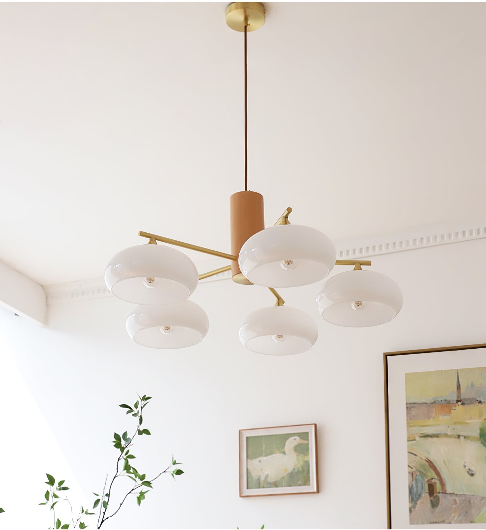 Nova Lustre Métal Verre Kaki Naturel Salon