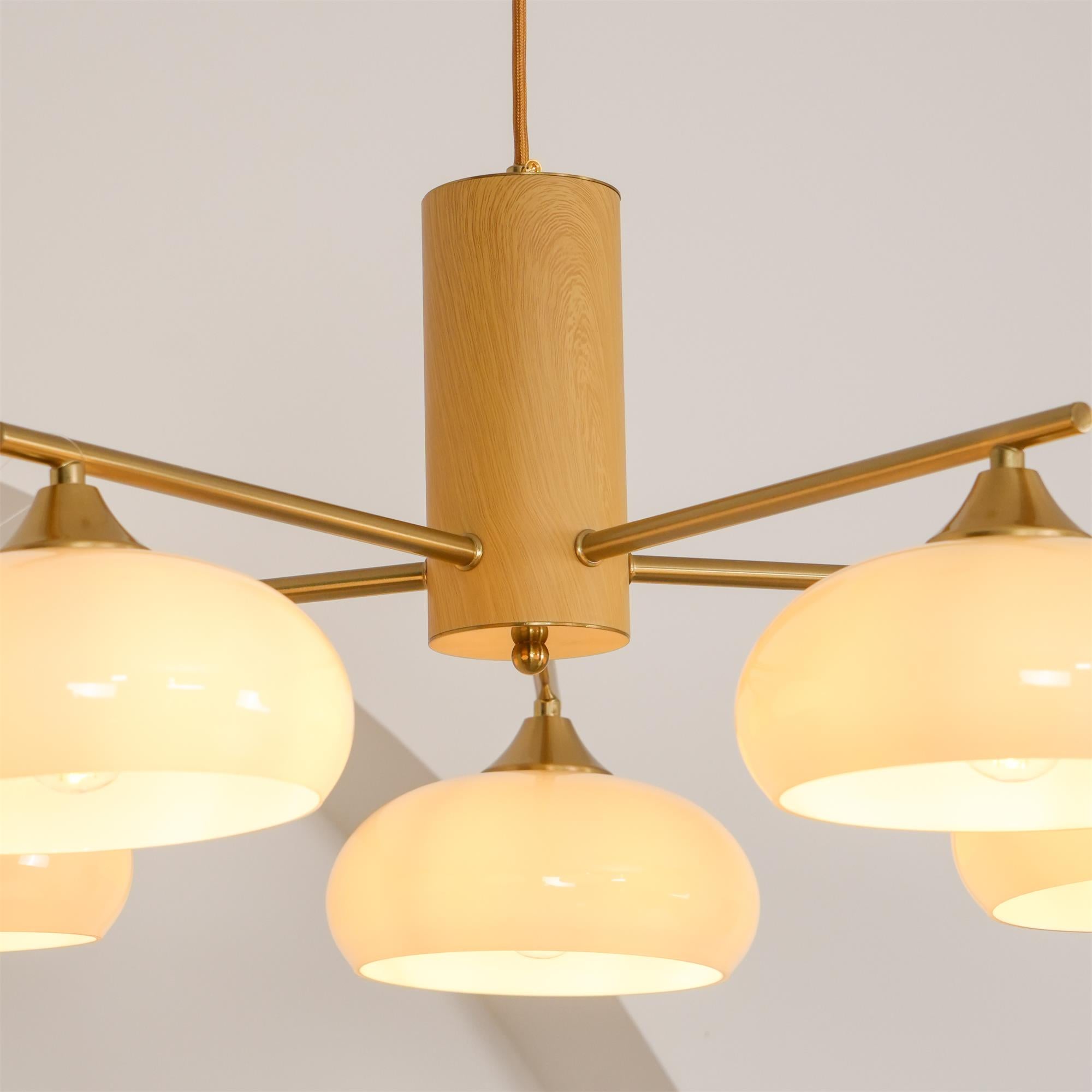 Nova Lustre Métal Verre Kaki Naturel Salon
