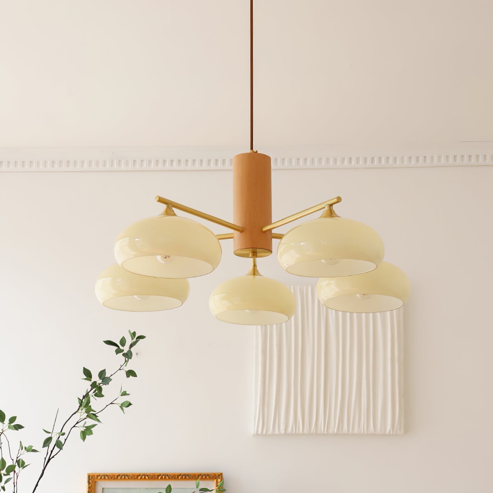 Nova Lustre Métal Verre Kaki Naturel Salon