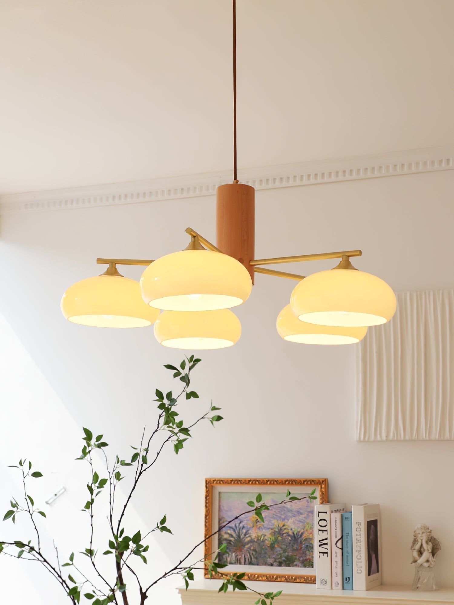 Nova Lustre Métal Verre Kaki Naturel Salon