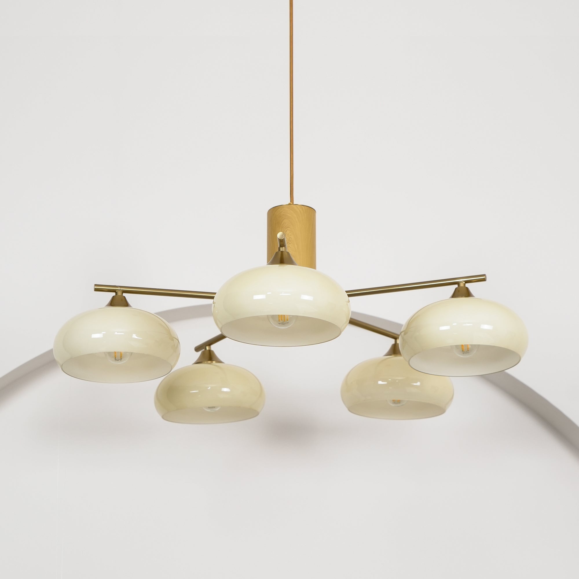Nova Lustre Métal Verre Kaki Naturel Salon