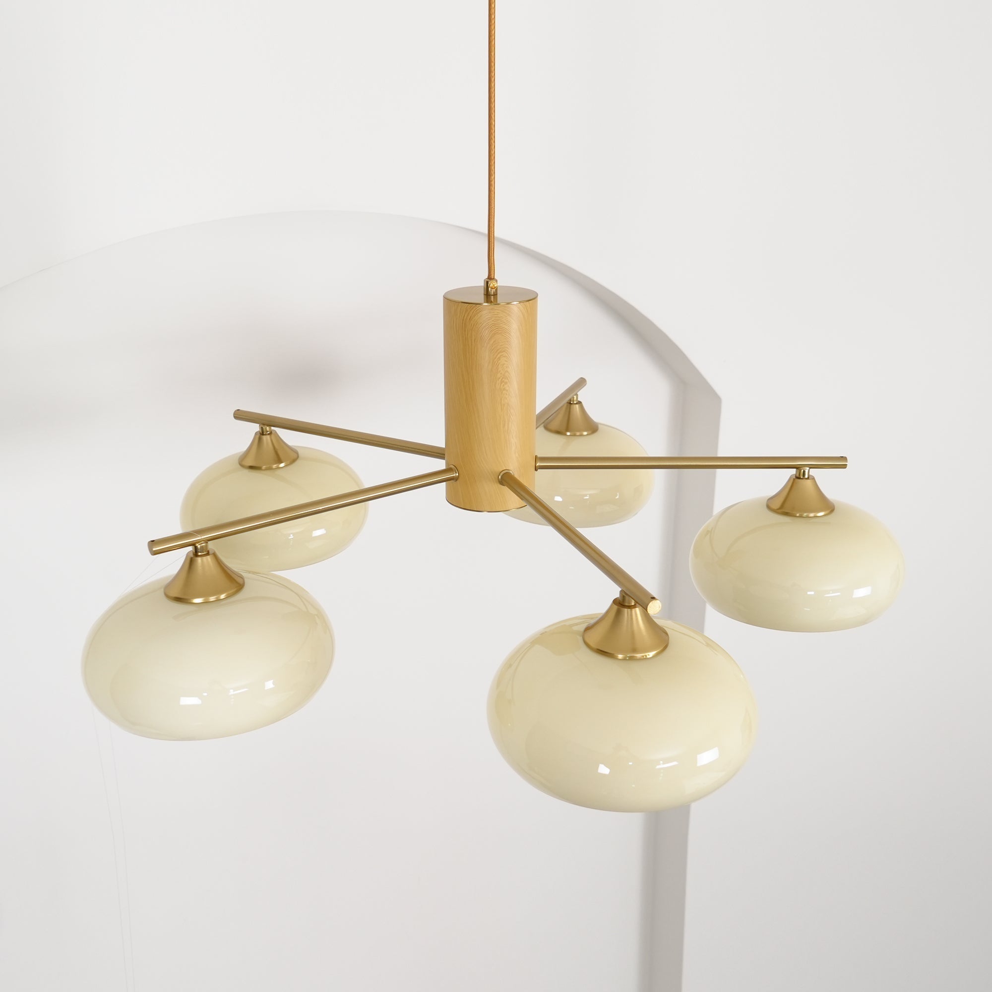 Nova Lustre Métal Verre Kaki Naturel Salon