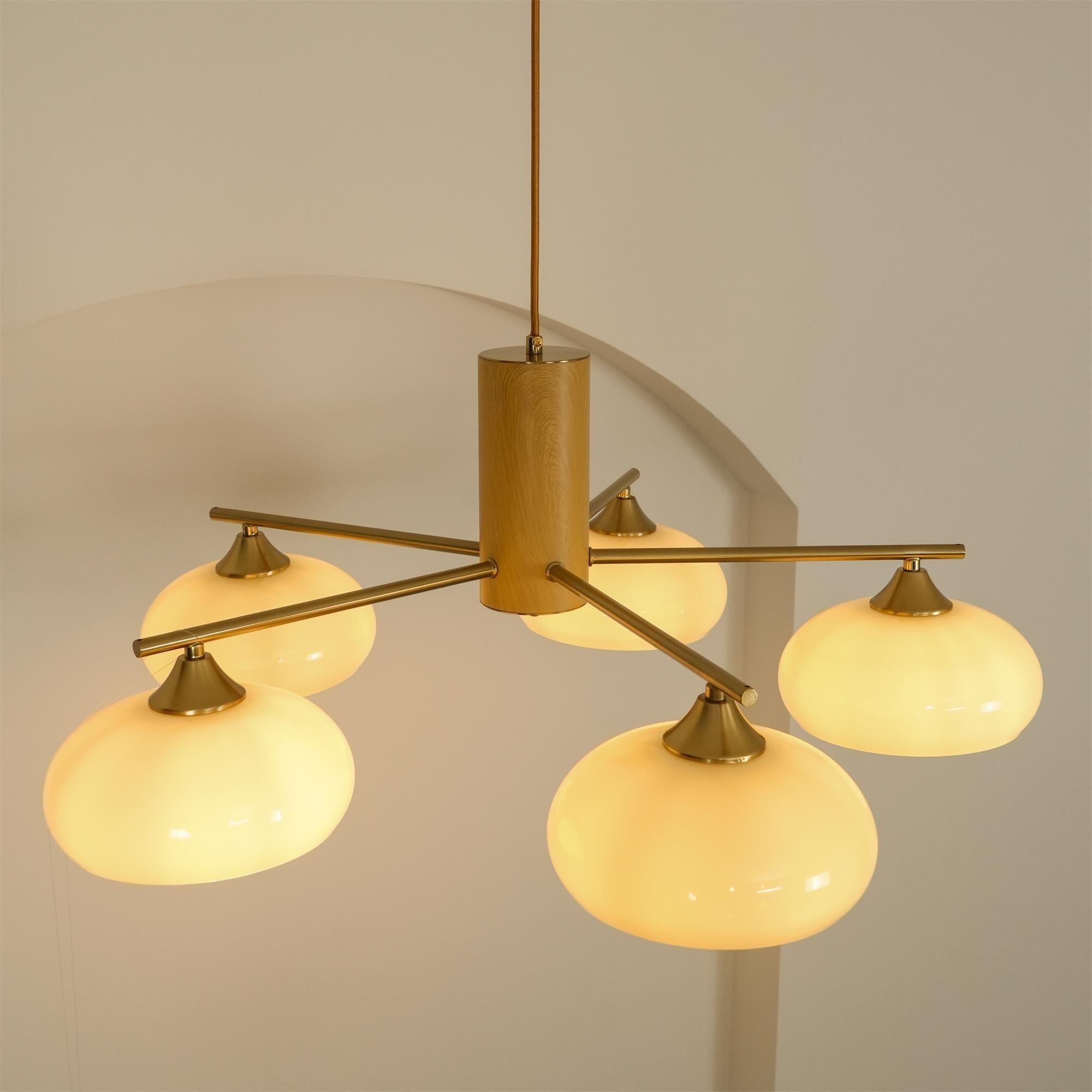 Nova Lustre Métal Verre Kaki Naturel Salon