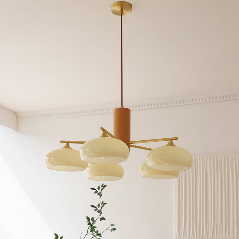 Nova Lustre Métal Verre Kaki Naturel Salon