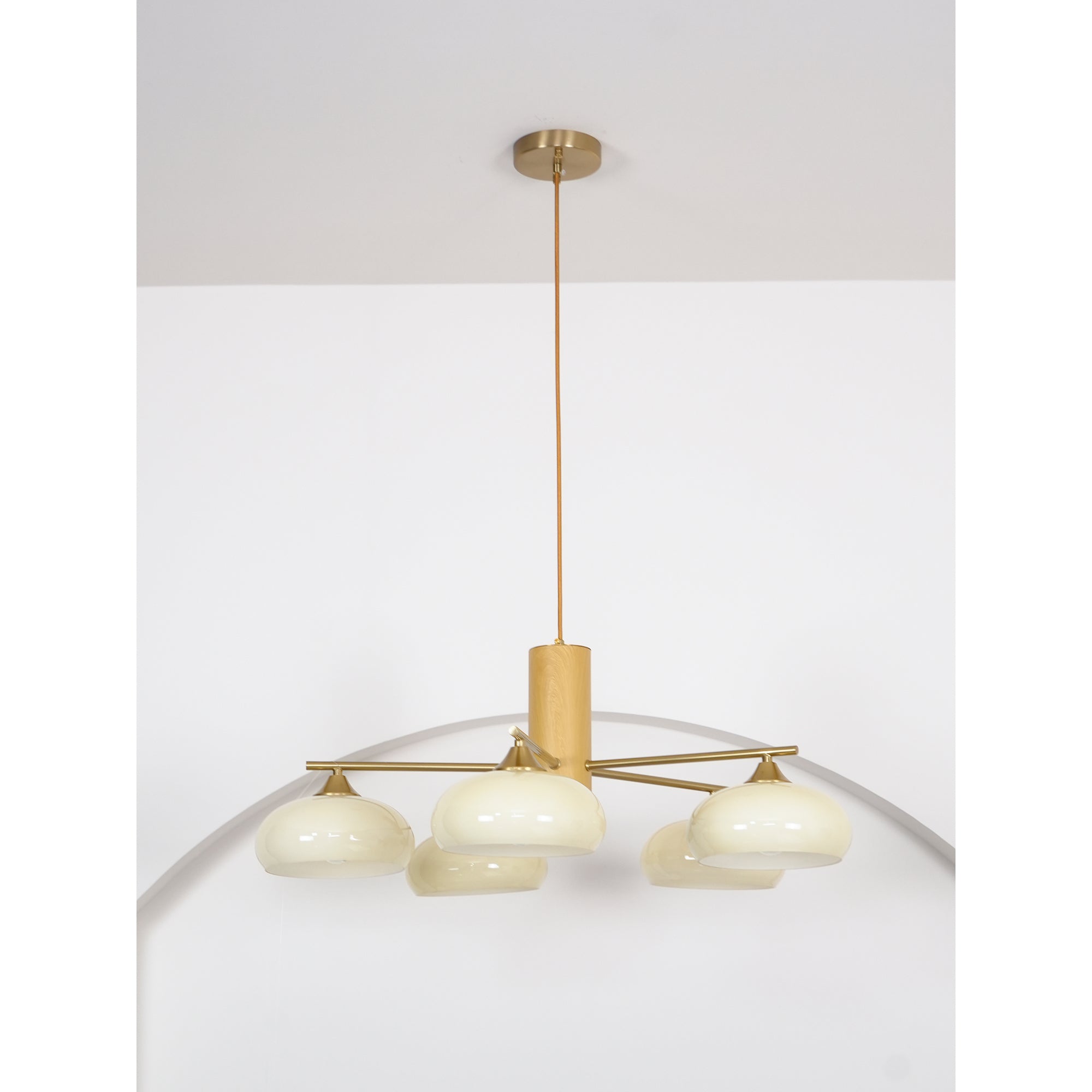 Nova Lustre Métal Verre Kaki Naturel Salon