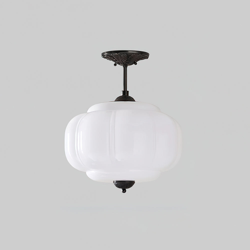 Eldio Lampe Plafond Semi-Encastrée en Verre Vert