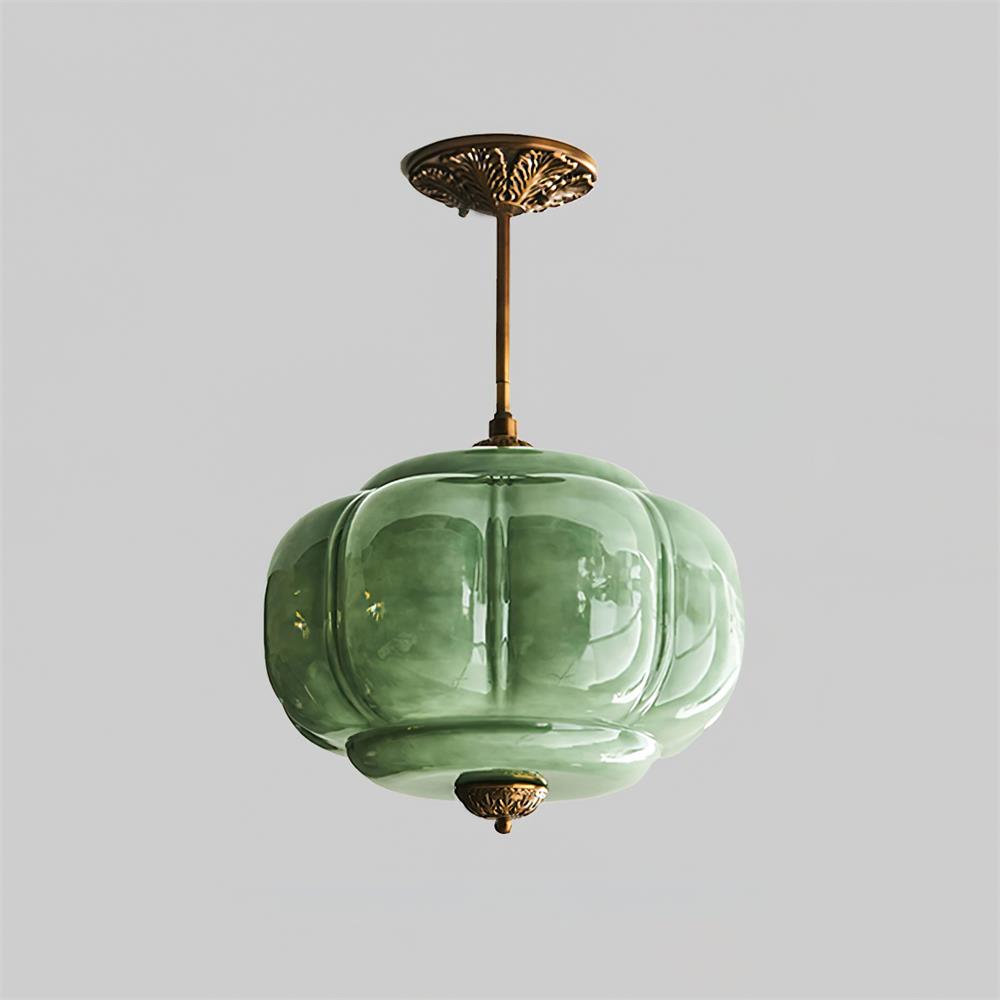 Eldio Lampe Plafond Semi-Encastrée en Verre Vert