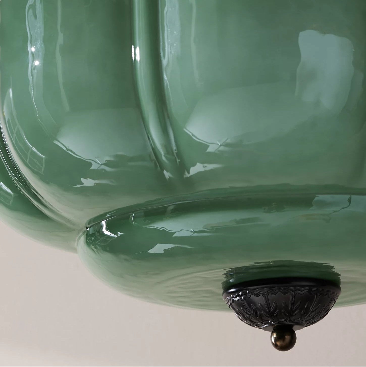 Eldio Lampe Plafond Semi-Encastrée en Verre Vert