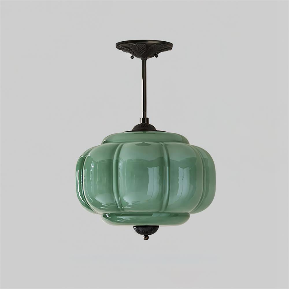 Eldio Lampe Plafond Semi-Encastrée en Verre Vert