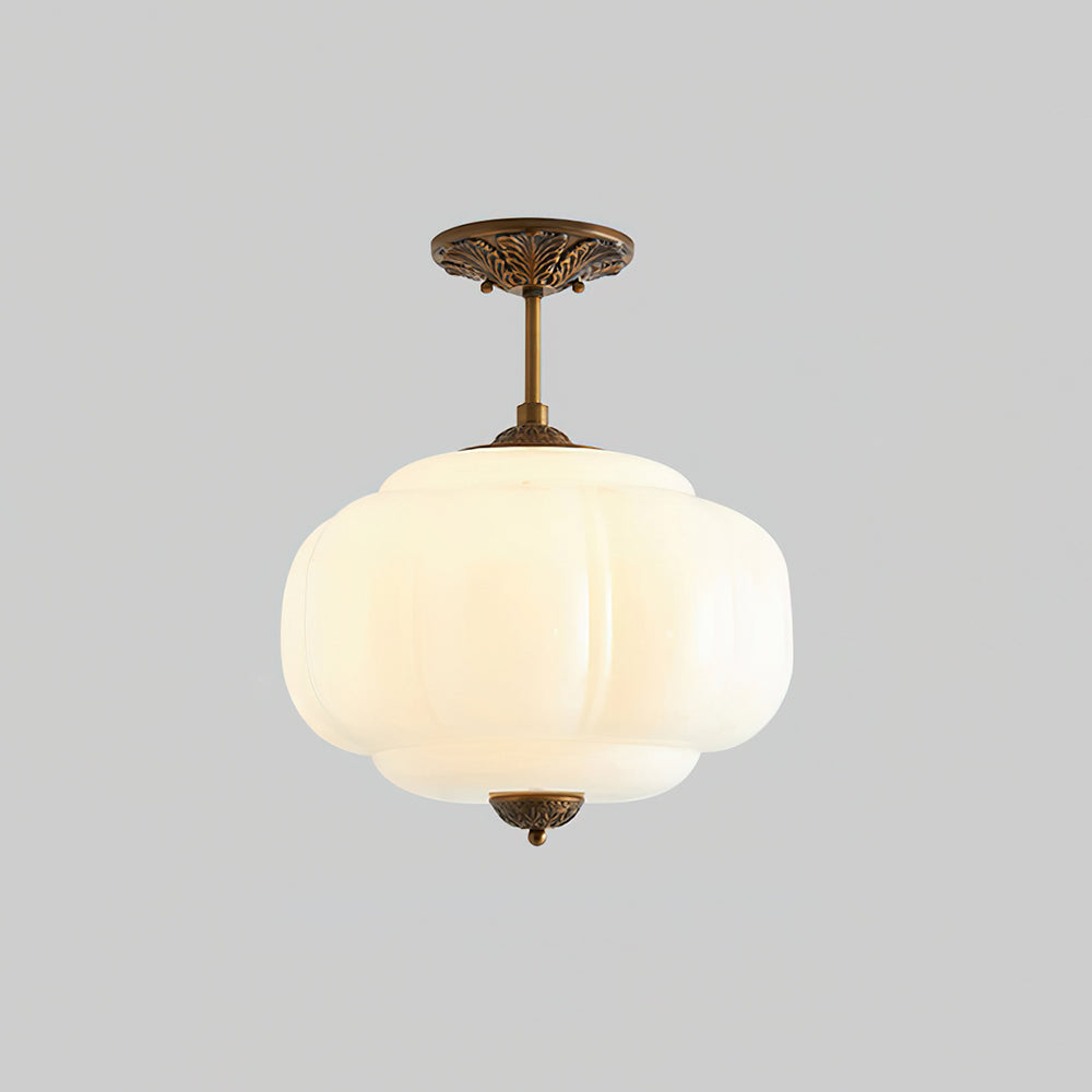 Eldio Lampe Plafond Semi-Encastrée en Verre Vert
