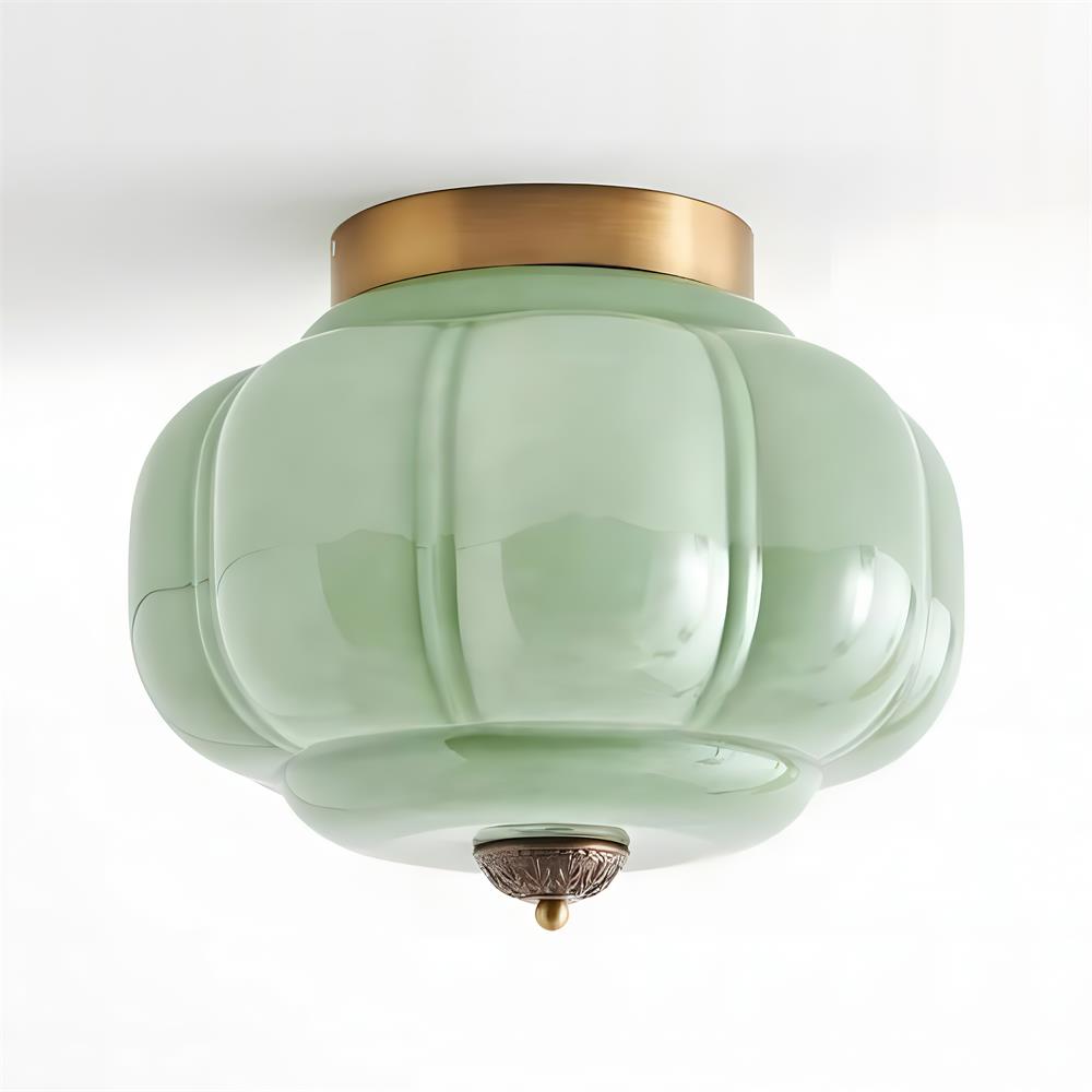 Elyra Lampe de Plafond en Verre Vert