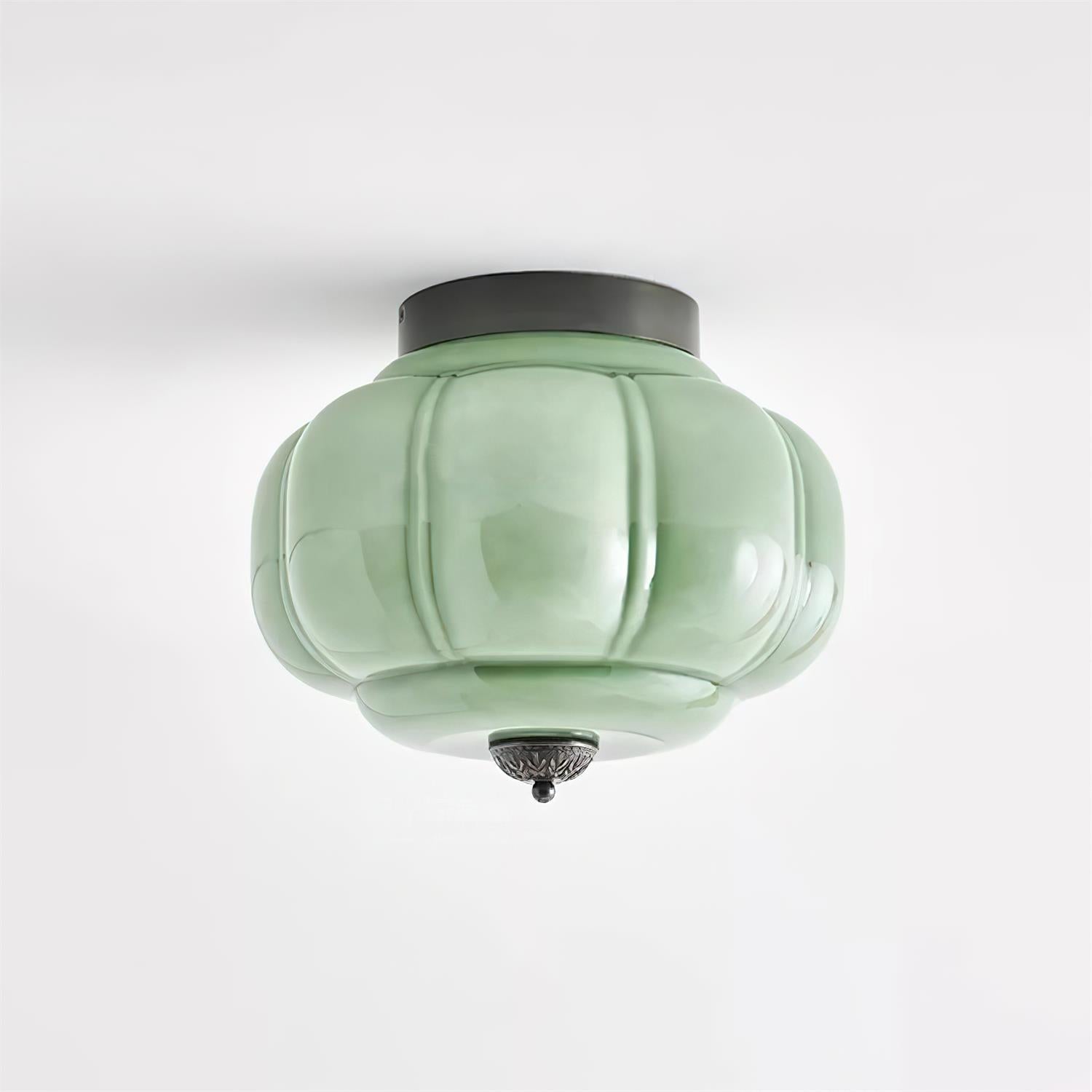 Elyra Lampe de Plafond en Verre Vert