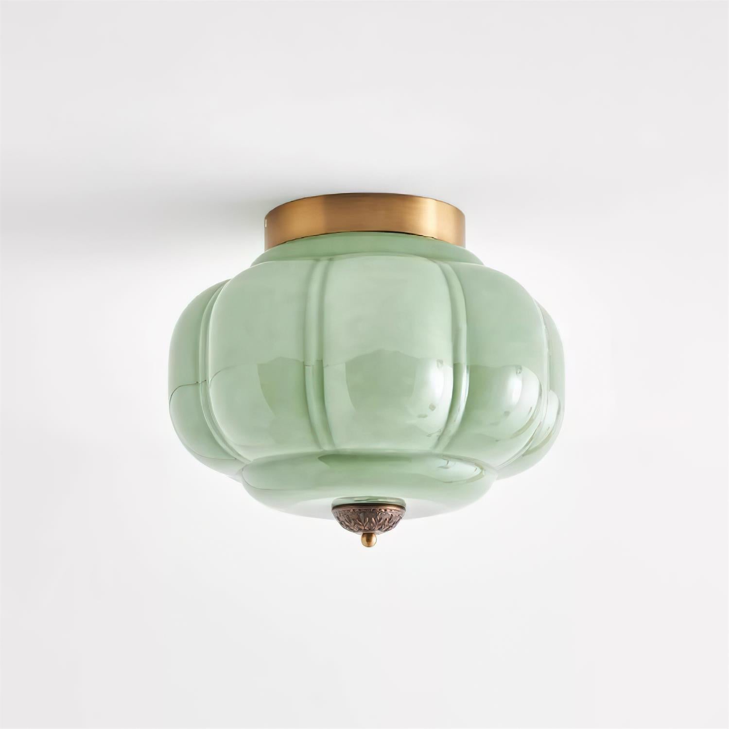 Elyra Lampe de Plafond en Verre Vert