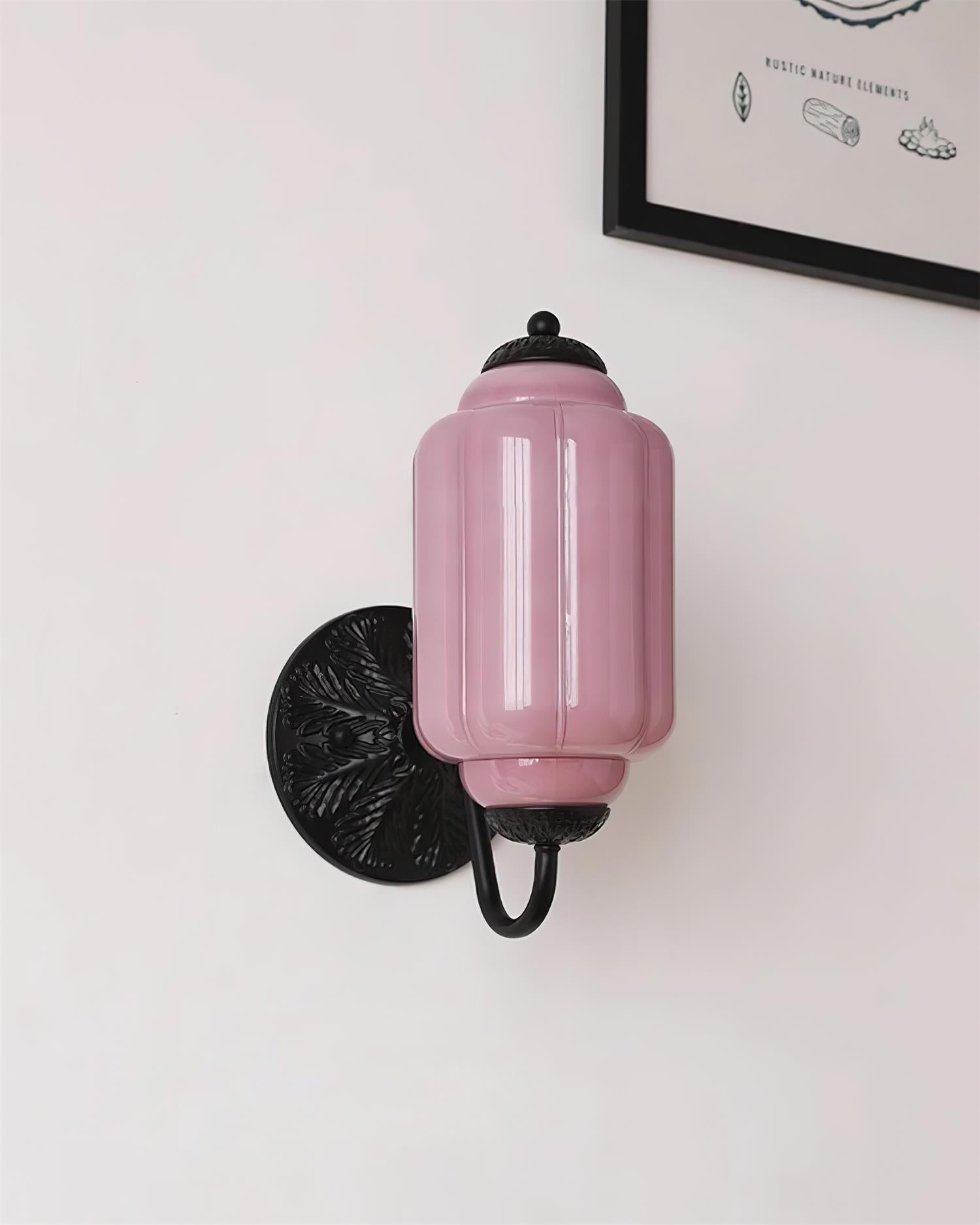 Melvane Applique murale vintage en verre rose