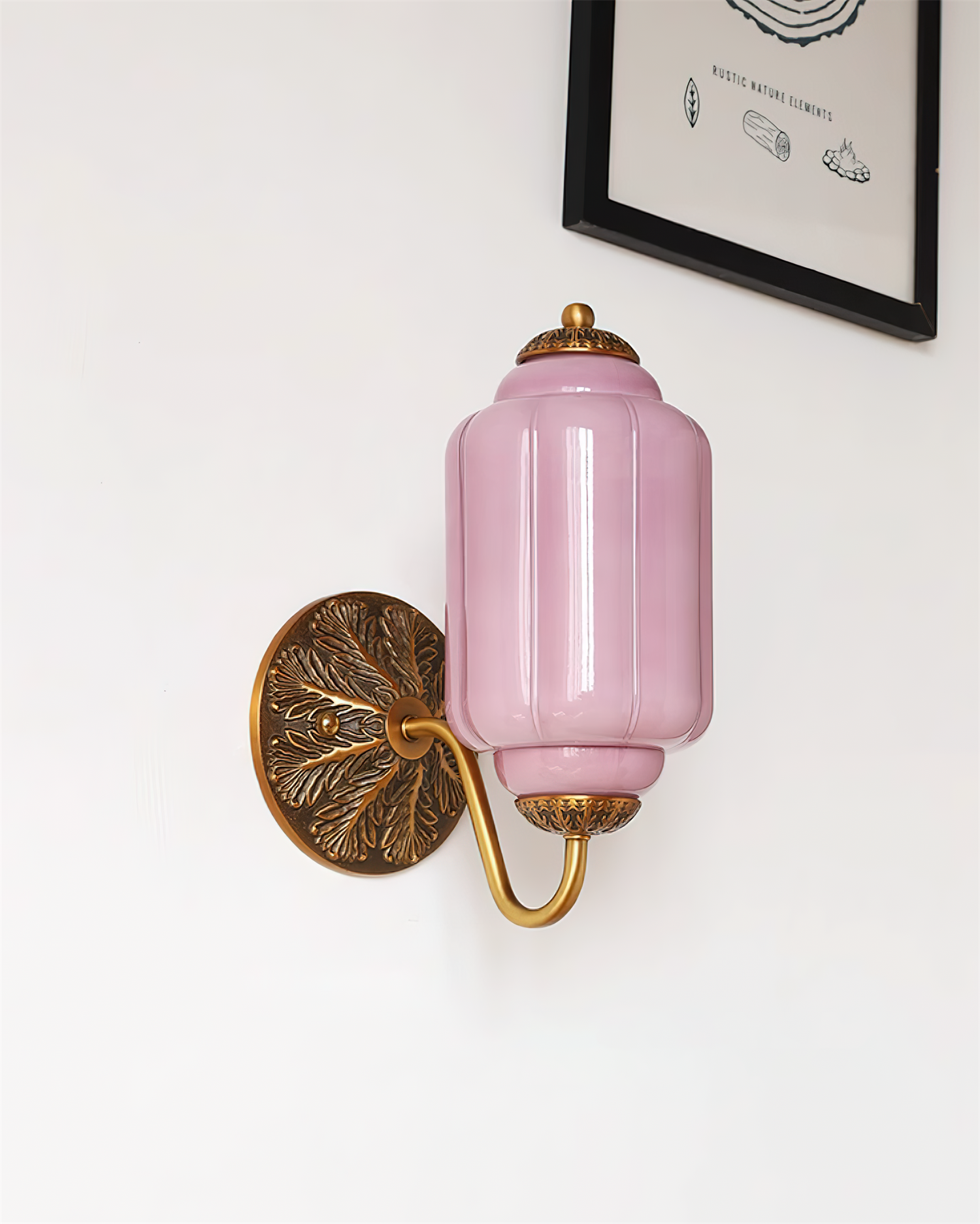 Melvane Applique murale vintage en verre rose