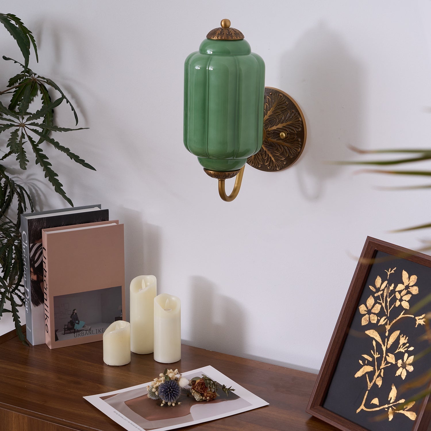 Melvane Applique murale vintage en verre rose