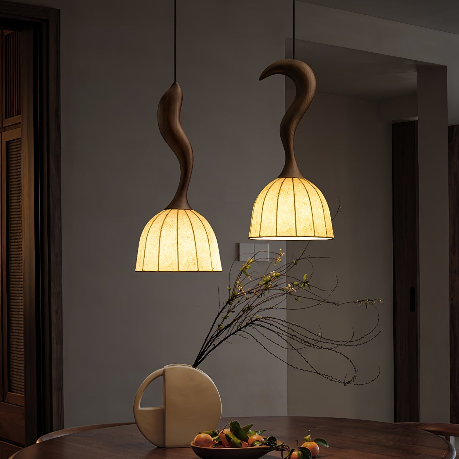 Colire Créativité Tordu Bois Suspension Lumière