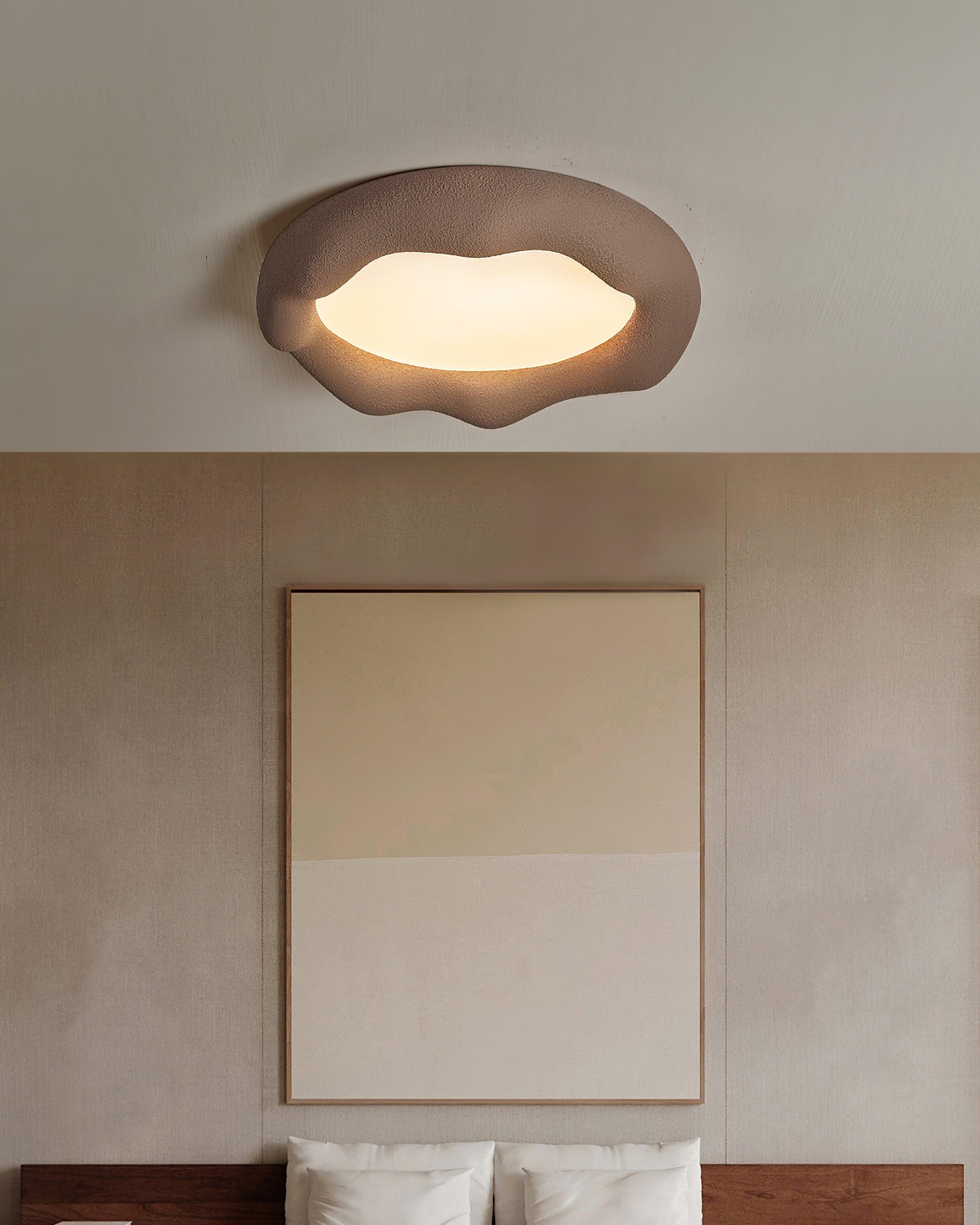 Vesperin Plafonnier en résine organique et fibre de verre, couleur beige