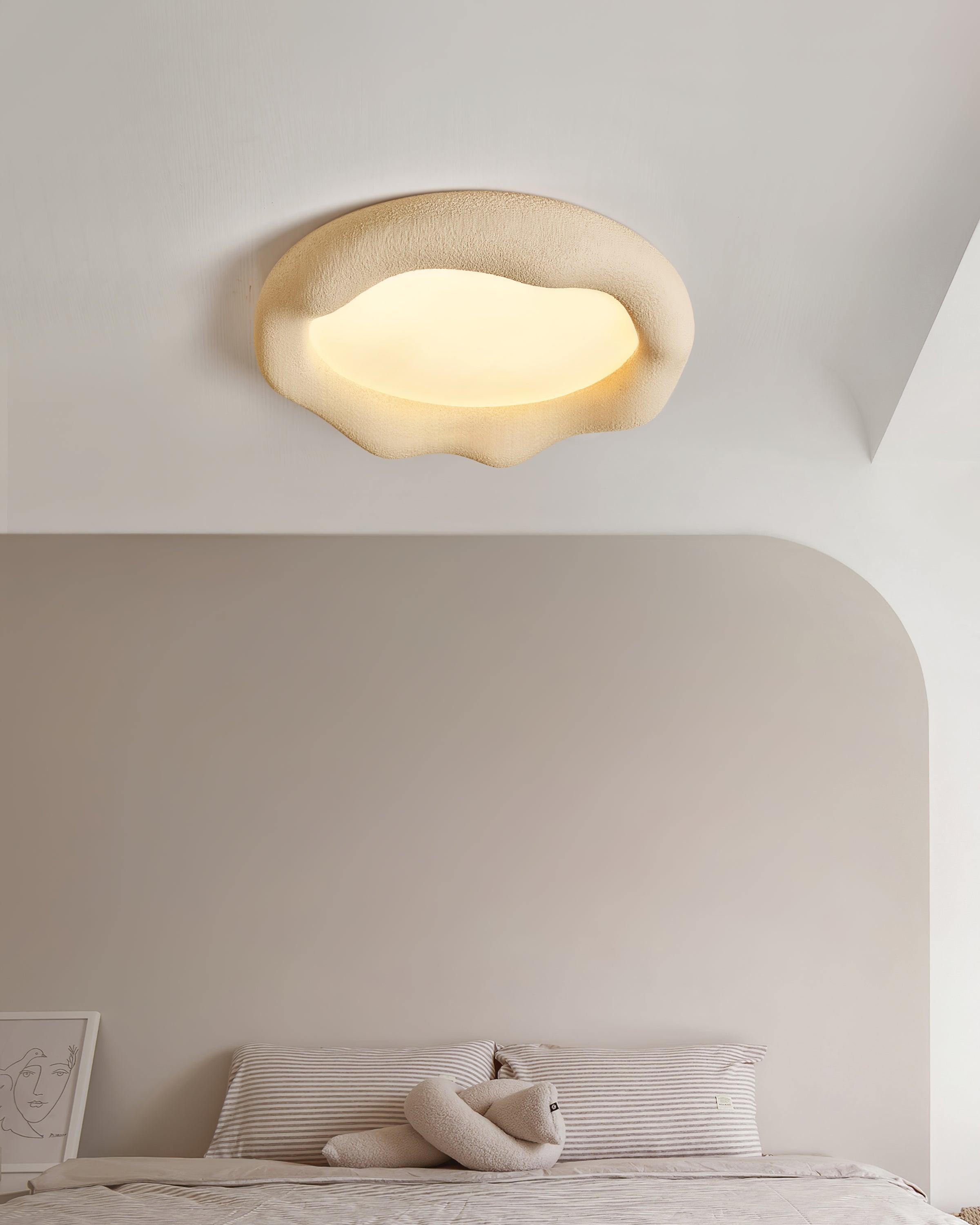 Vesperin Plafonnier en résine organique et fibre de verre, couleur beige