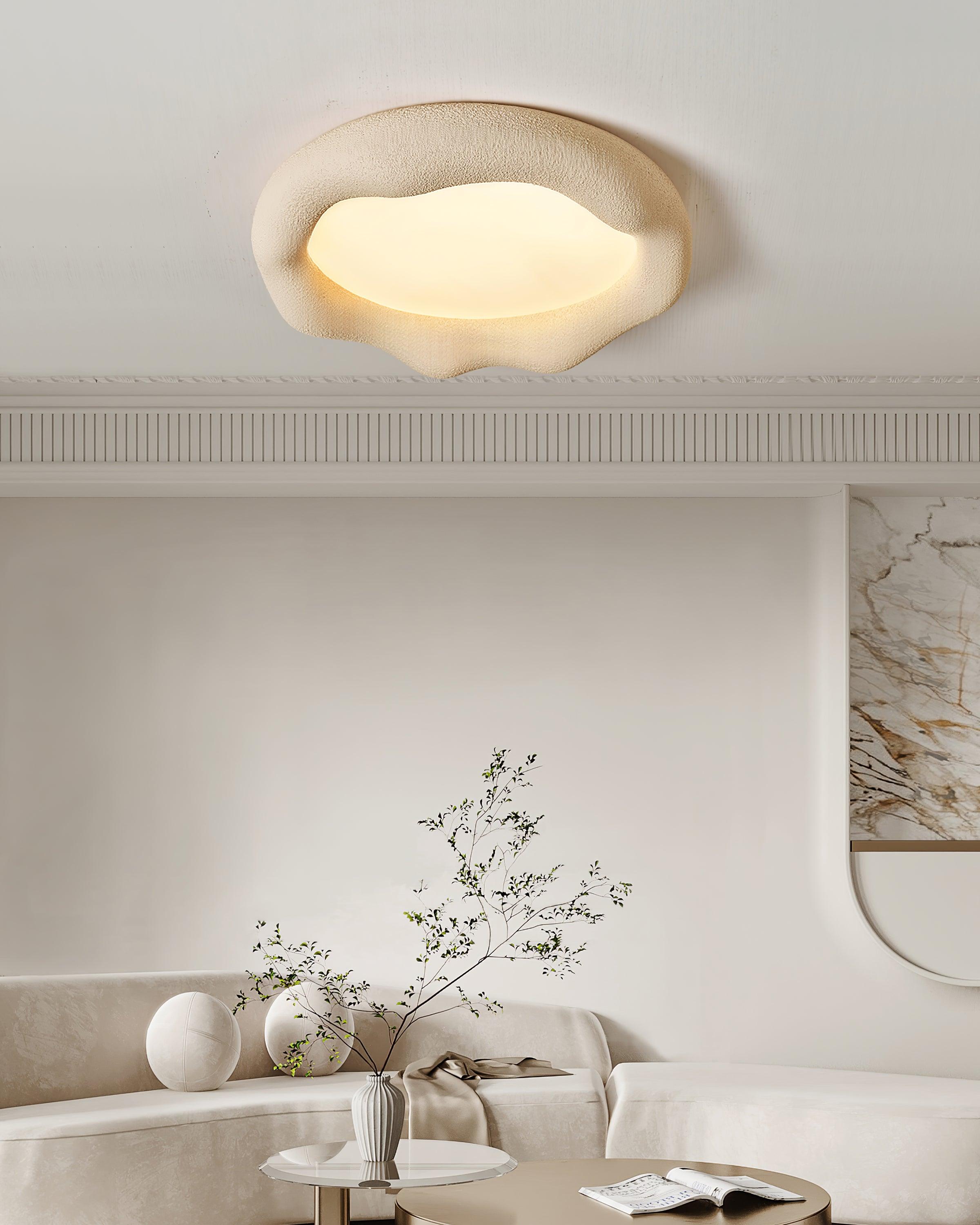 Vesperin Plafonnier en résine organique et fibre de verre, couleur beige
