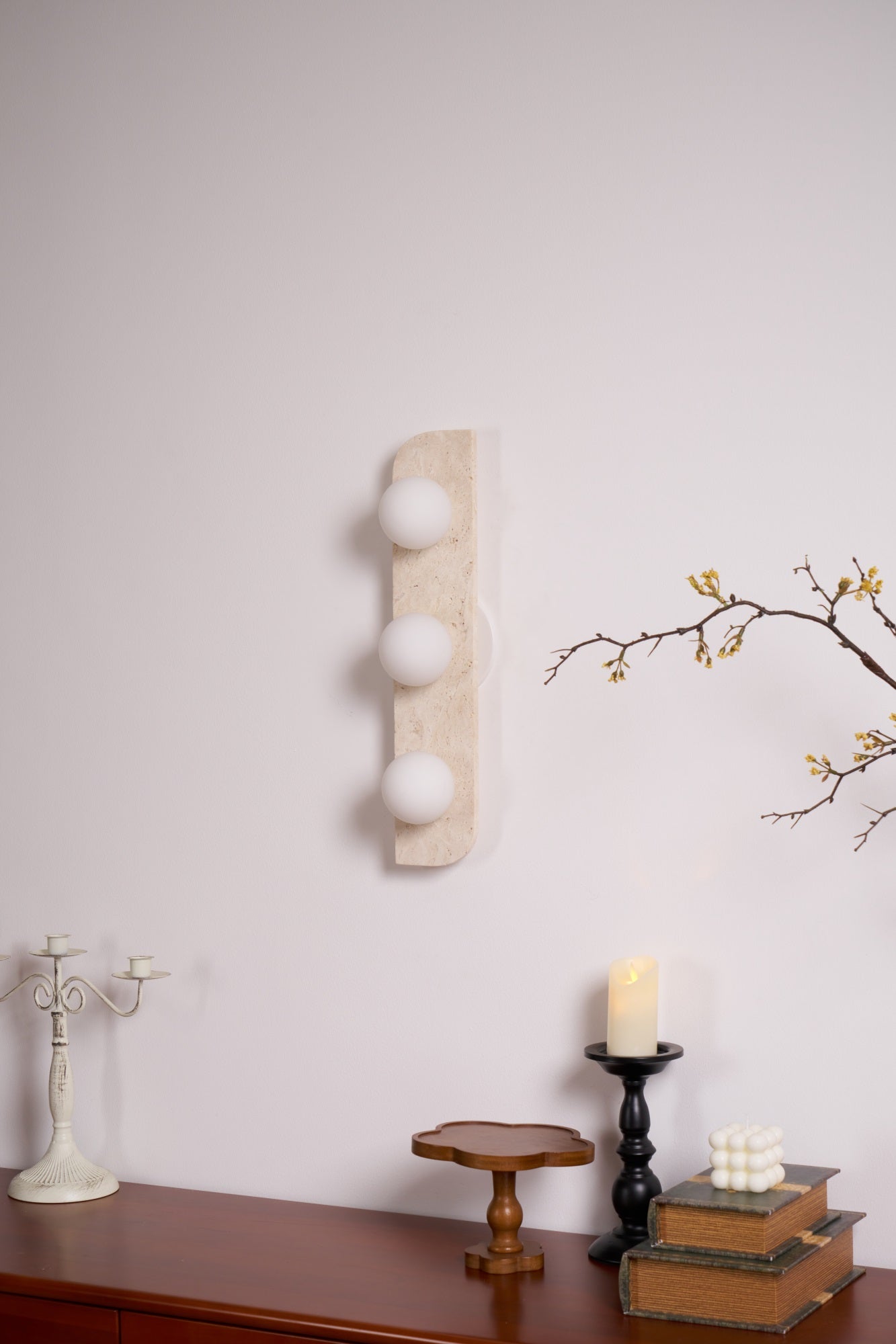 Zophaor Minimalist Travertine Plug-In Wall Light