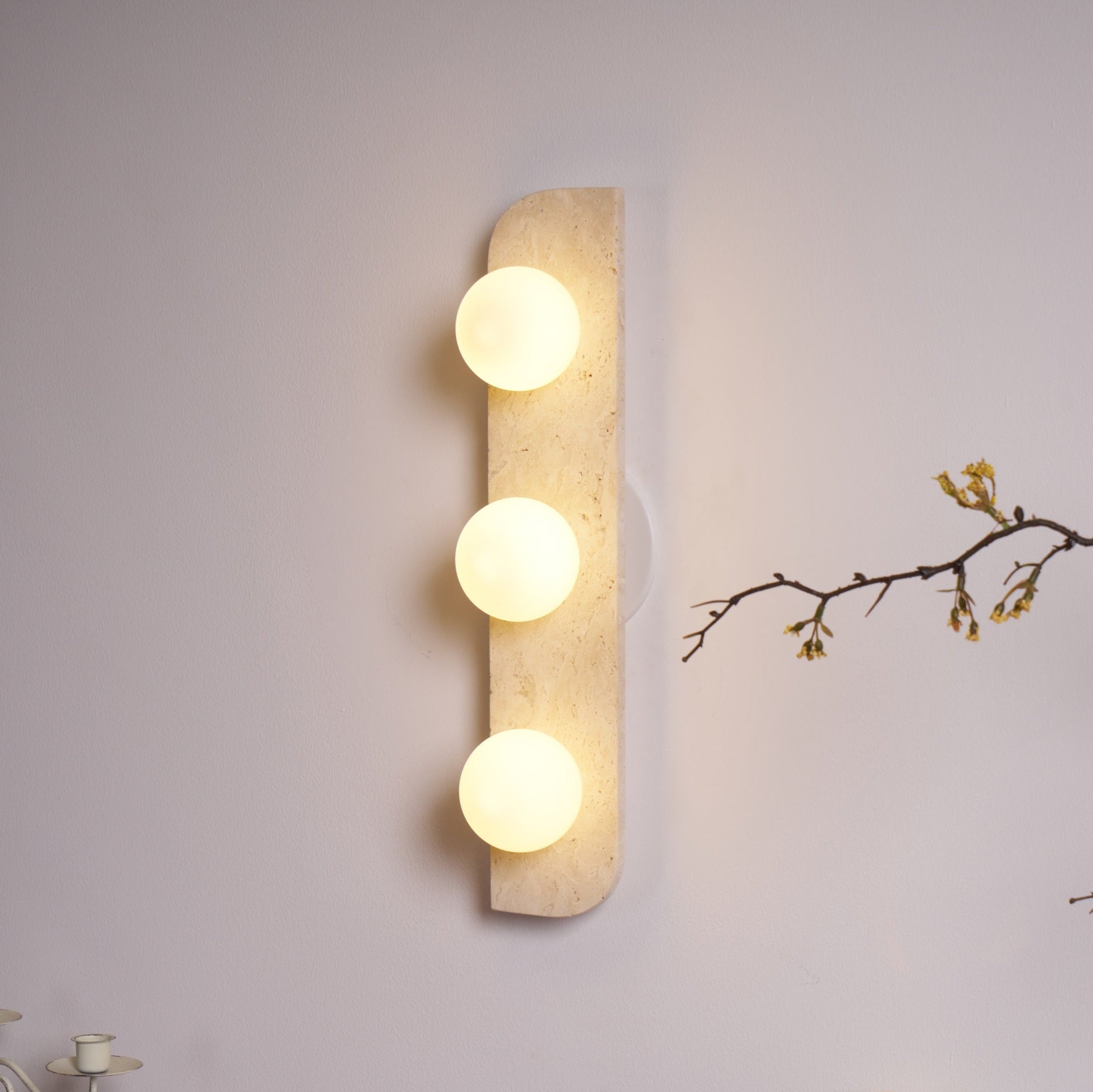 Zophaor Minimalist Travertine Plug-In Wall Light
