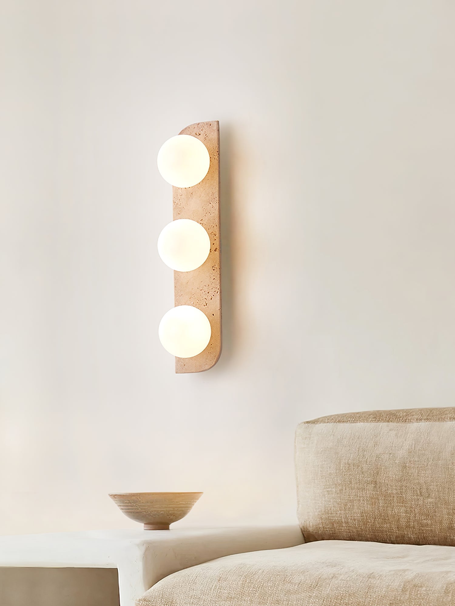 Zophaor Minimalist Travertine Plug-In Wall Light