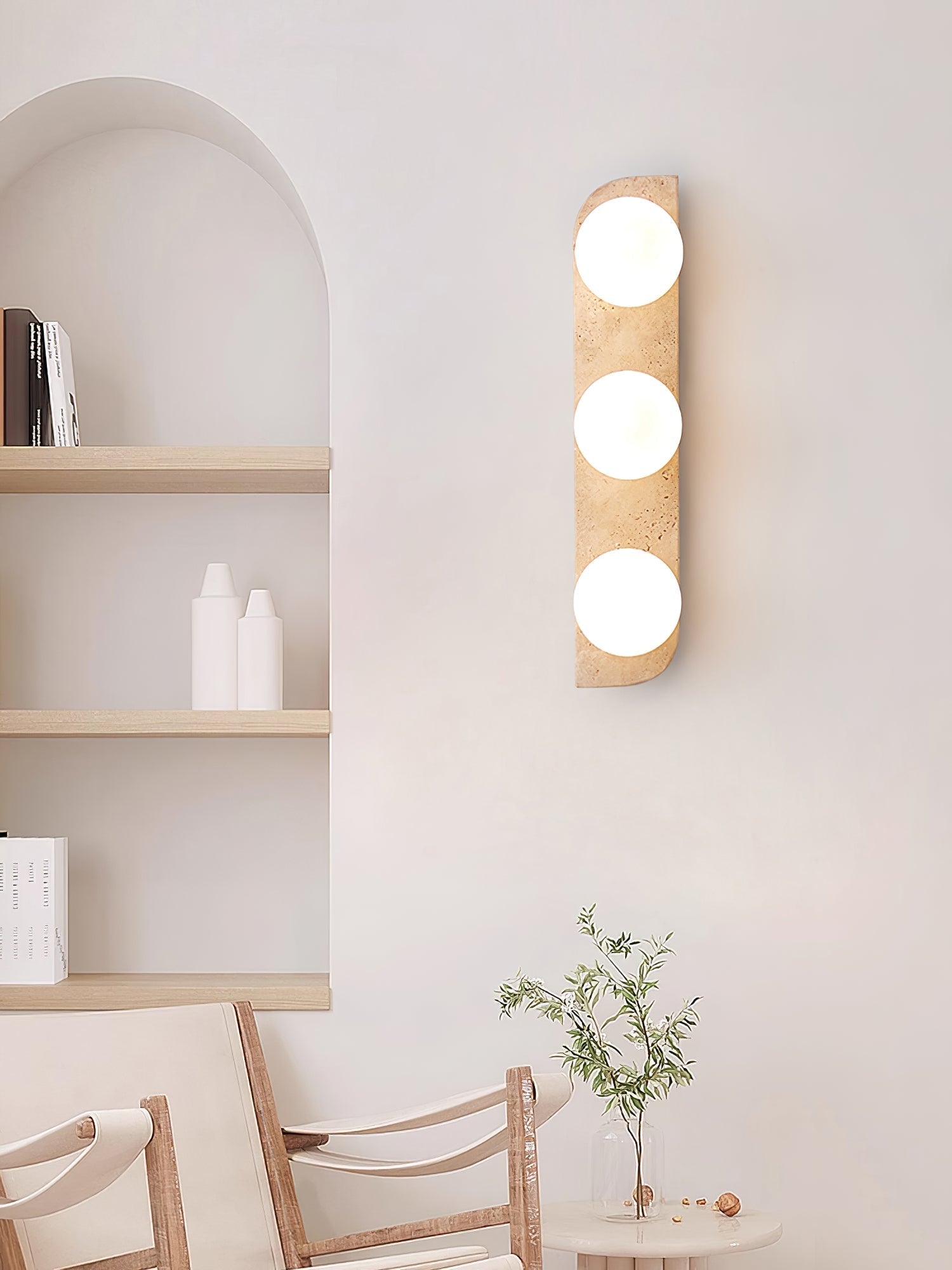 Zophaor Minimalist Travertine Plug-In Wall Light