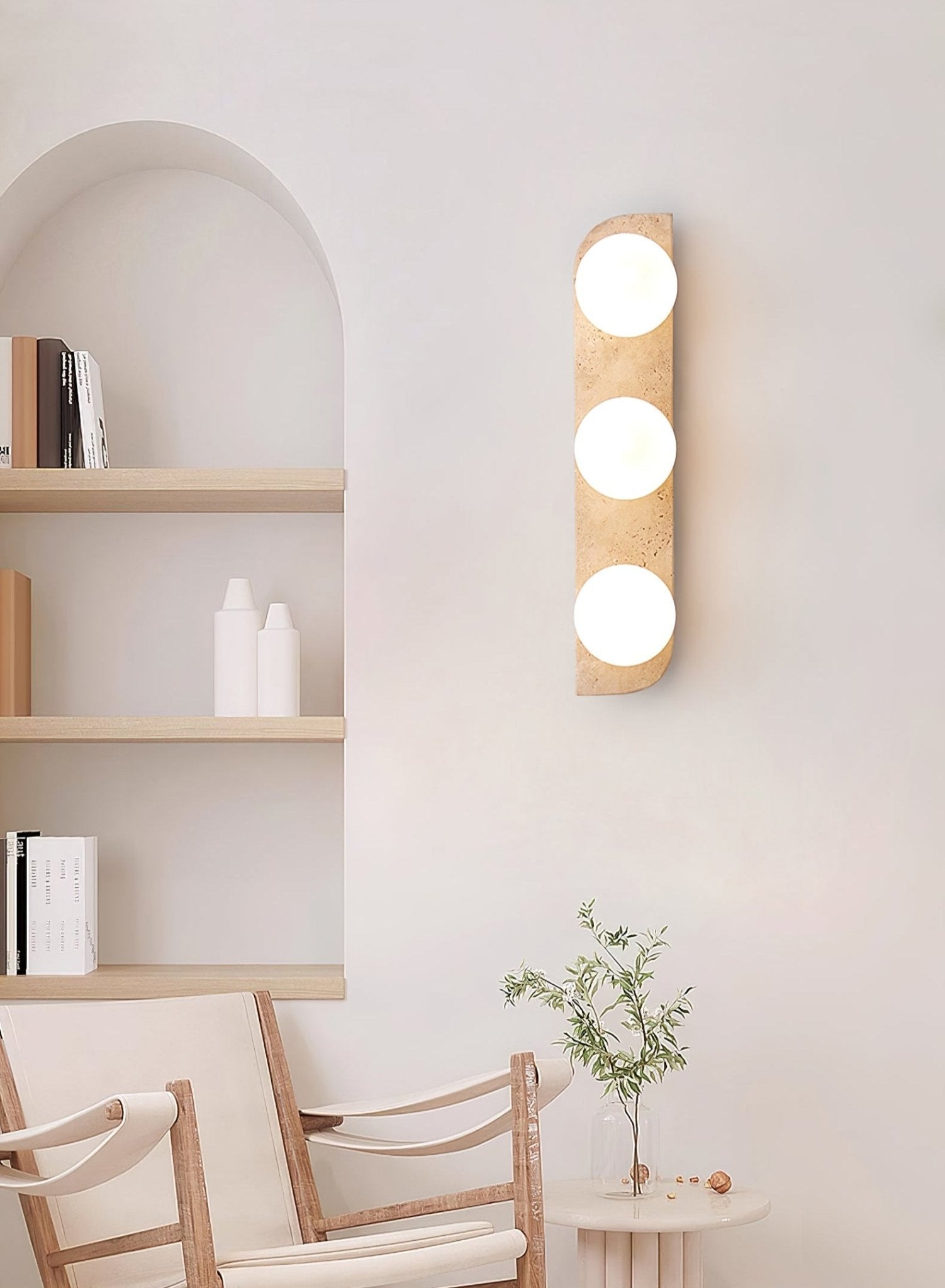 Zophaor Minimalist Travertine Plug-In Wall Light
