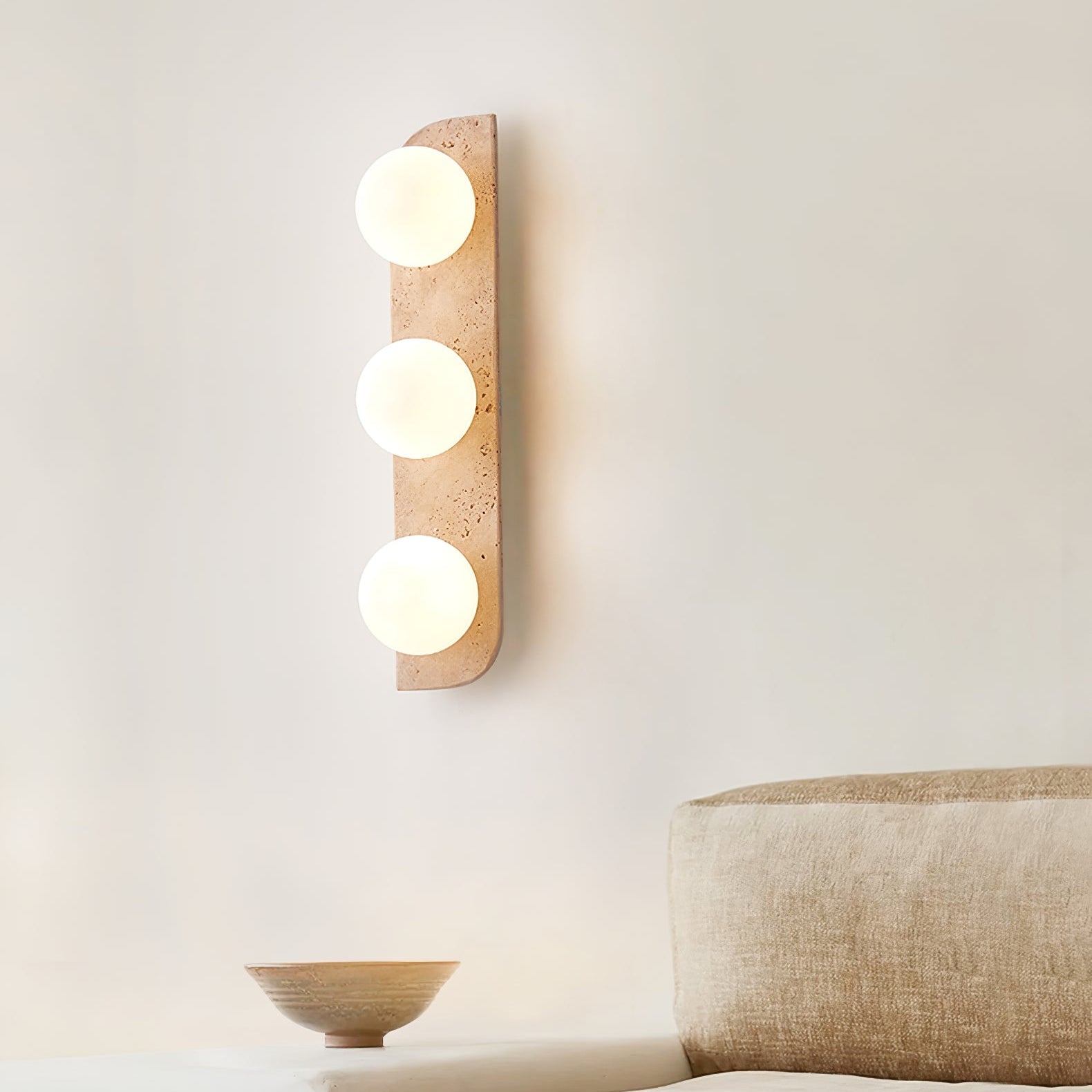 Zophaor Minimalist Travertine Plug-In Wall Light