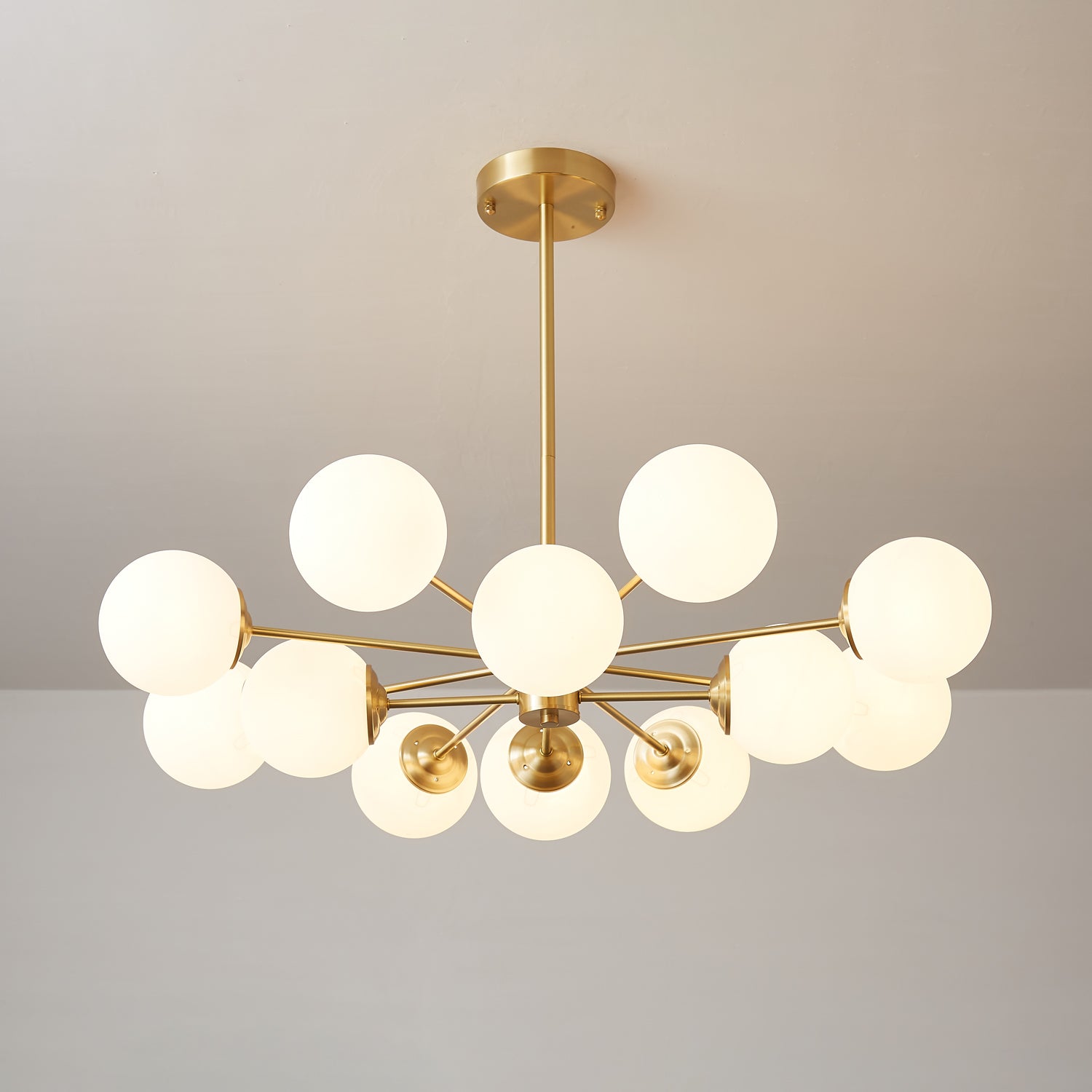 Lustra Lustre Elysium Laiton Boules Givrées