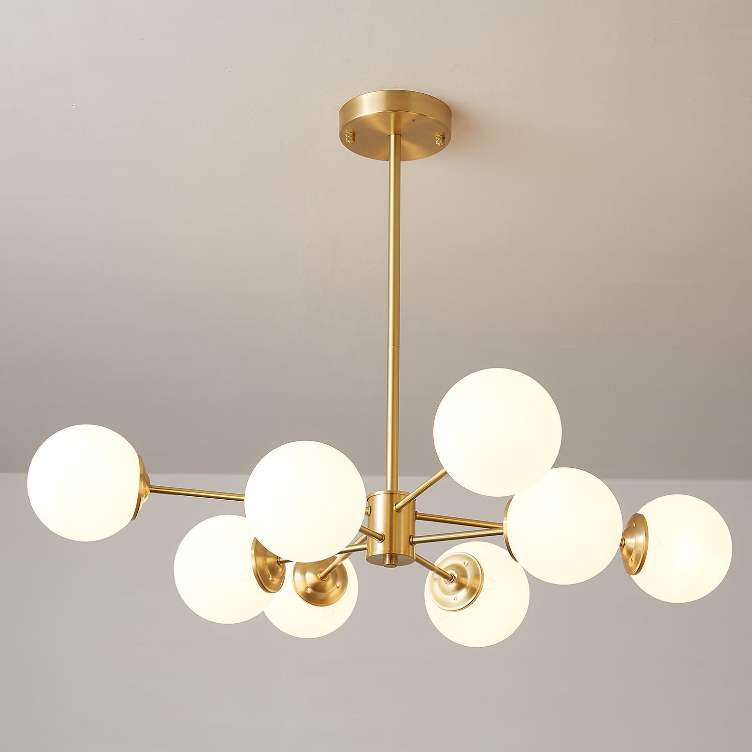 Lustra Lustre Elysium Laiton Boules Givrées