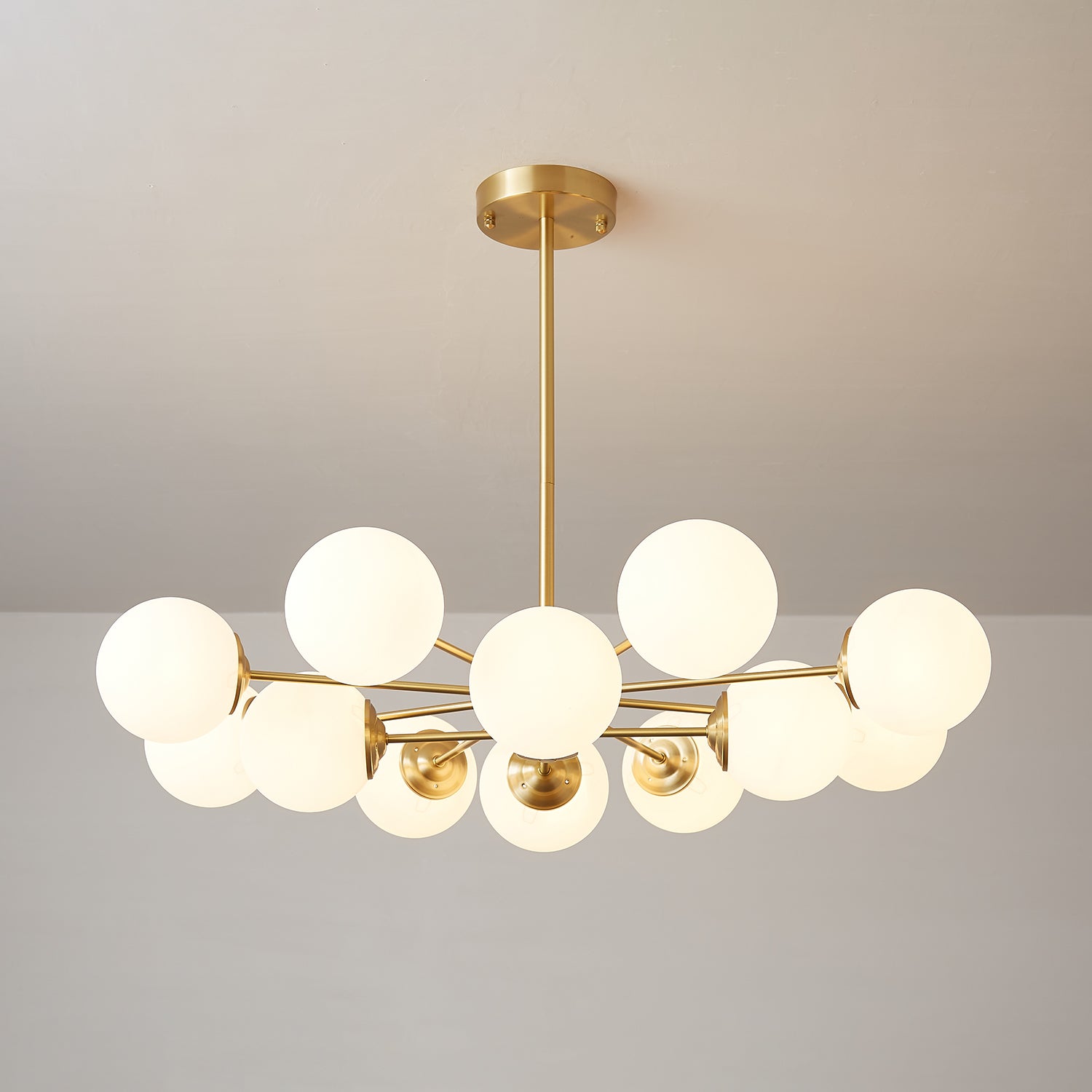 Lustra Lustre Elysium Laiton Boules Givrées