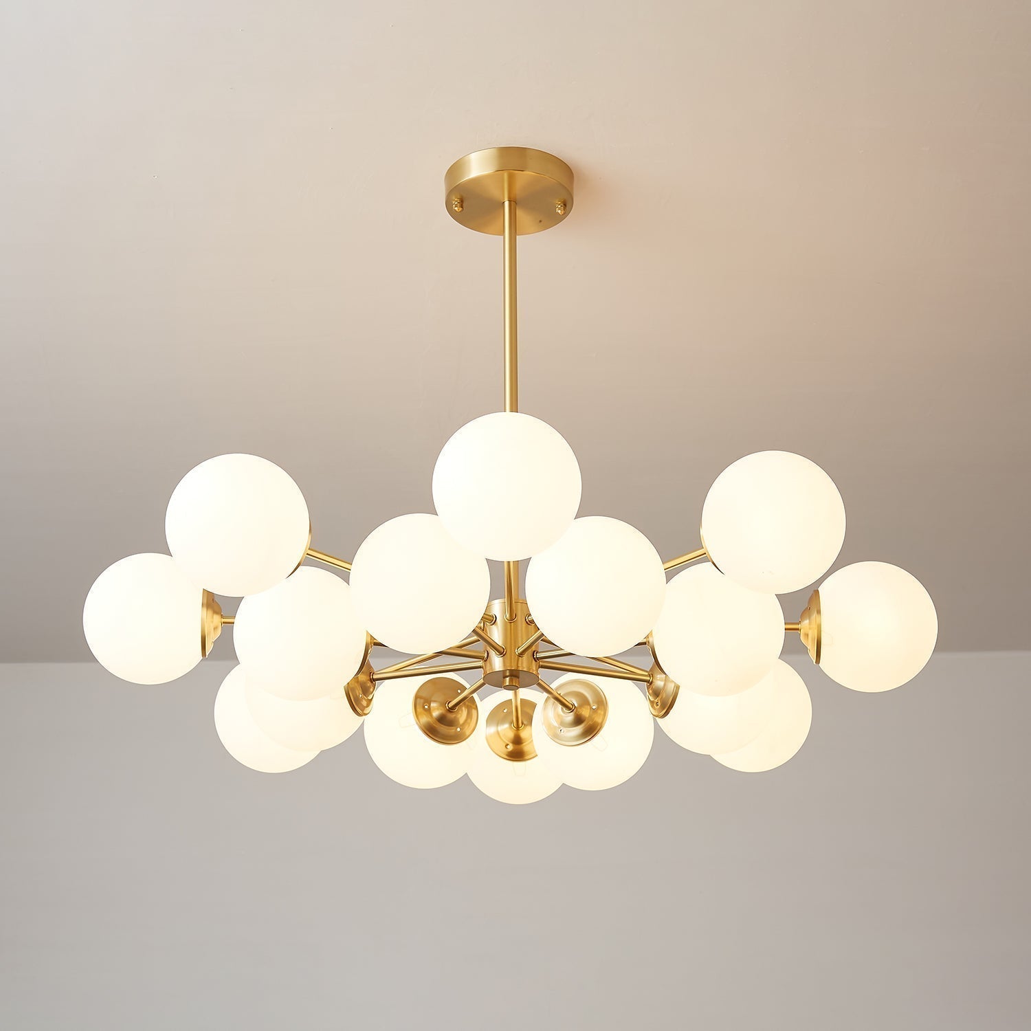Lustra Lustre Elysium Laiton Boules Givrées