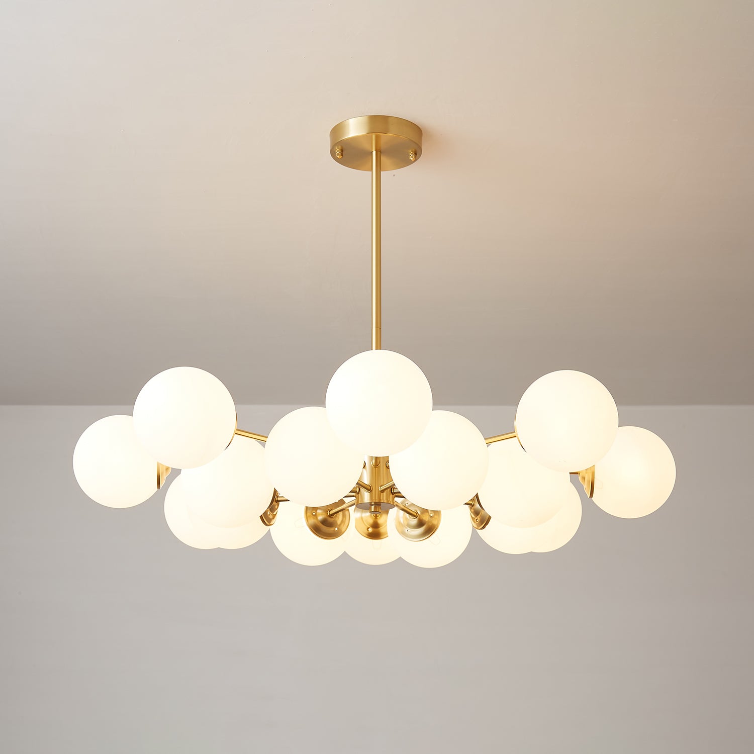 Lustra Lustre Elysium Laiton Boules Givrées