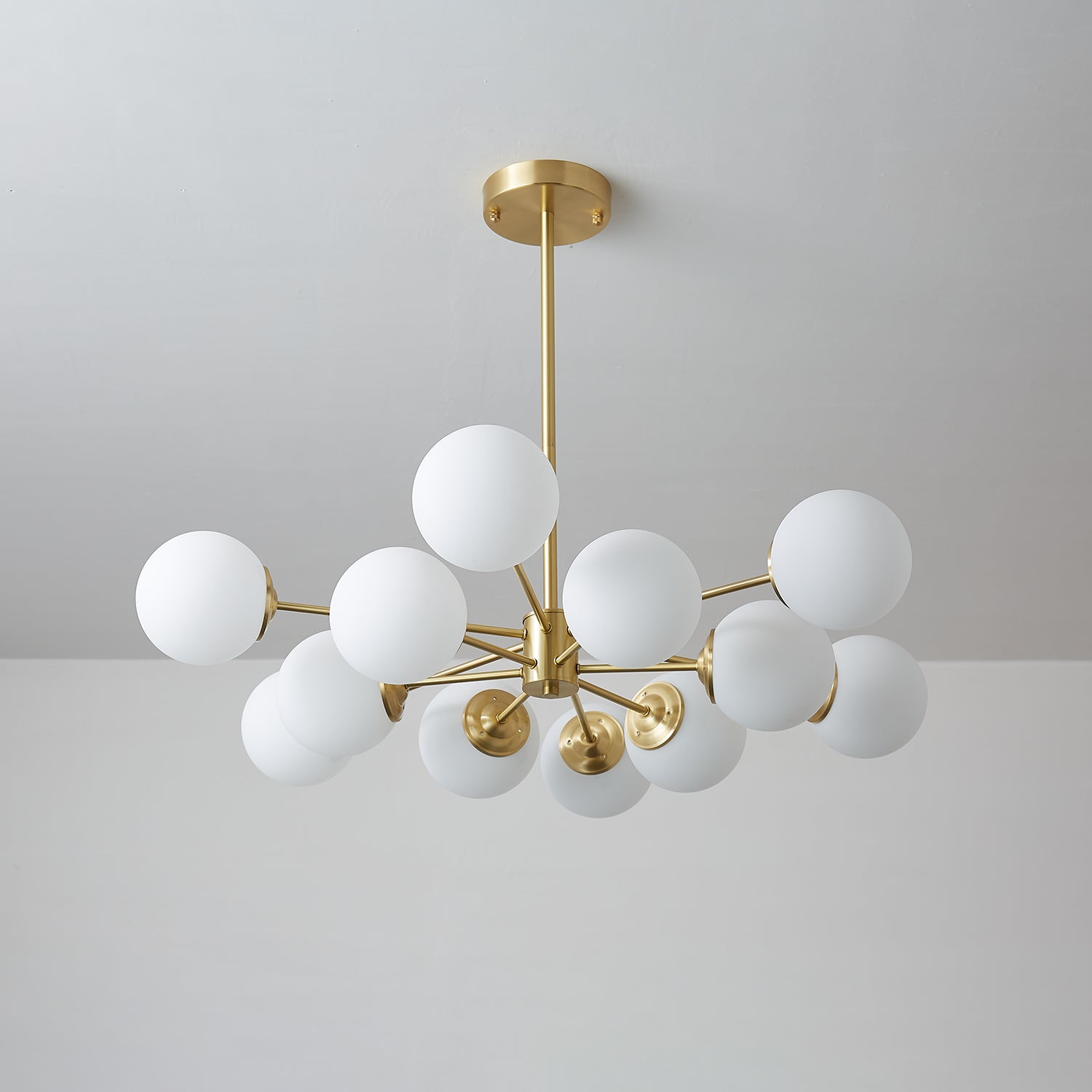 Lustra Lustre Elysium Laiton Boules Givrées