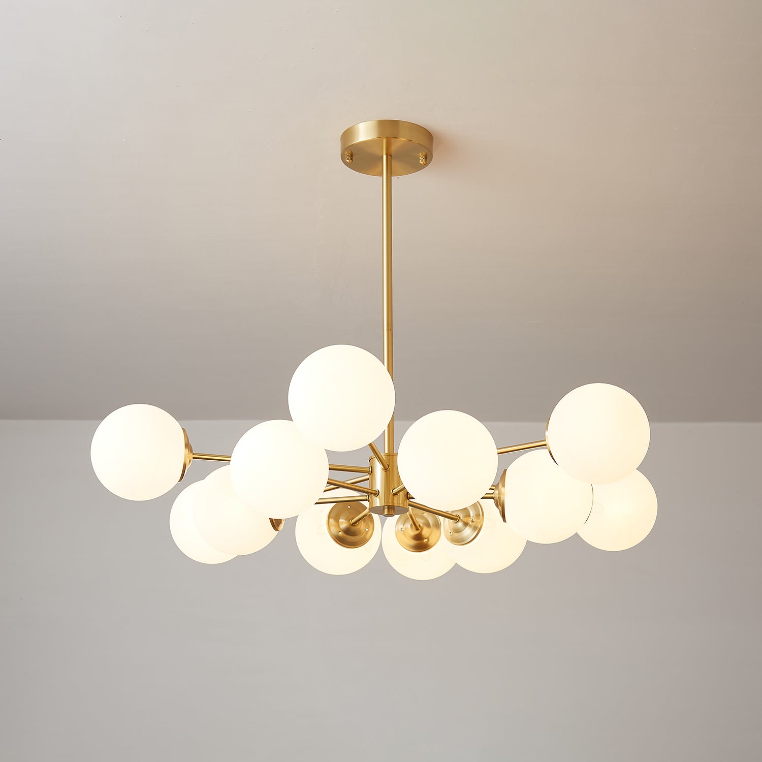 Lustra Lustre Elysium Laiton Boules Givrées