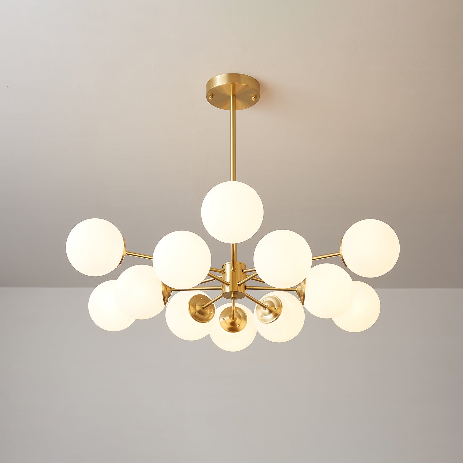 Lustra Lustre Elysium Laiton Boules Givrées