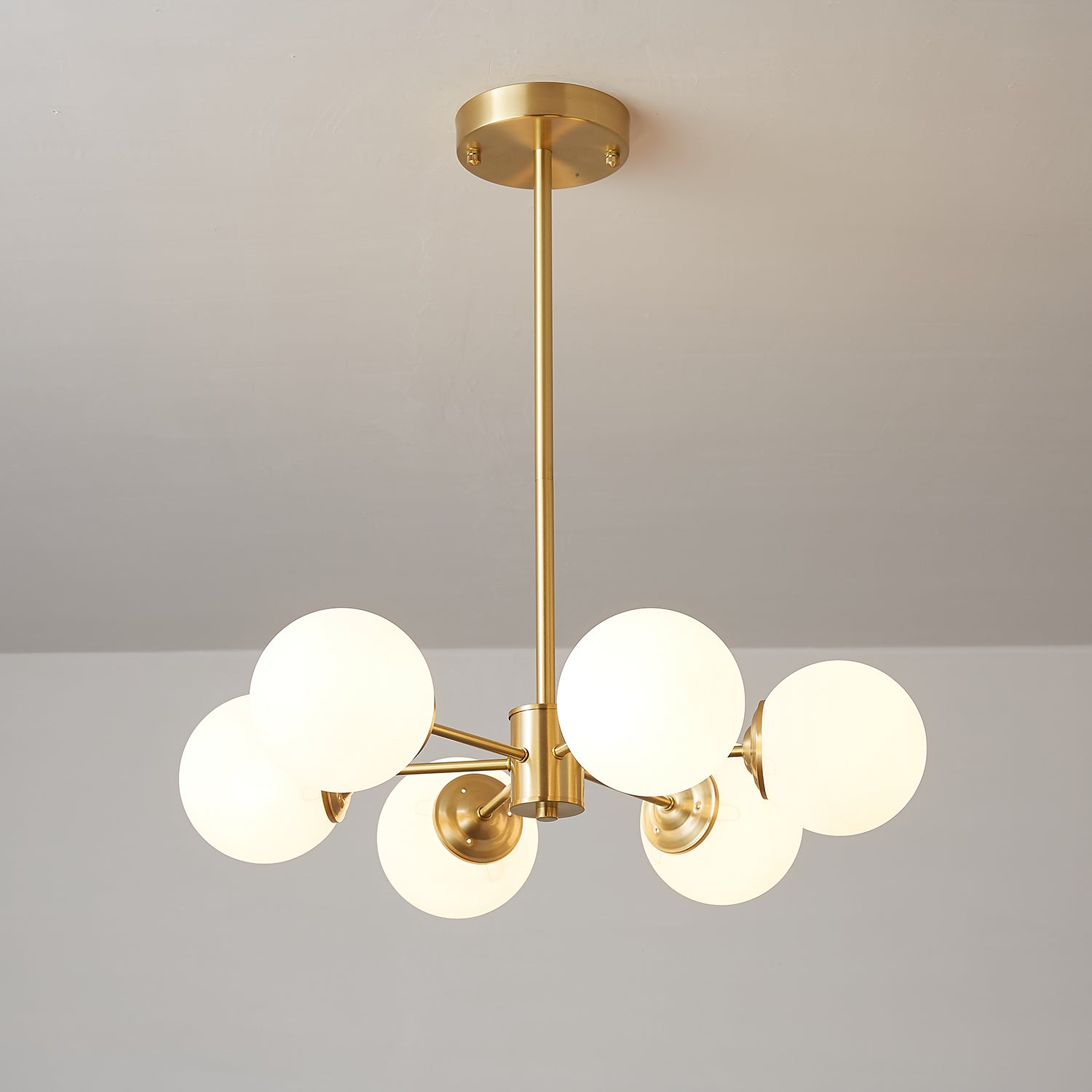 Lustra Lustre Elysium Laiton Boules Givrées