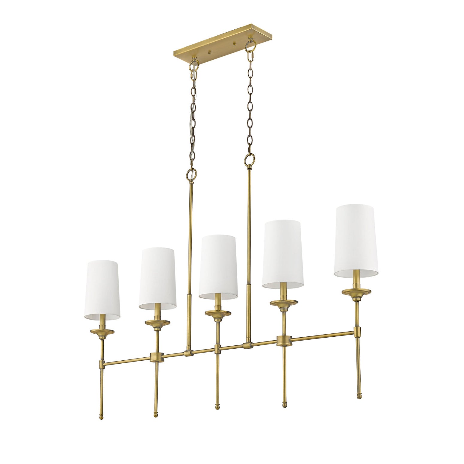 Verinyra Lustre Linéaire Laiton Tissu Vintage Industriel