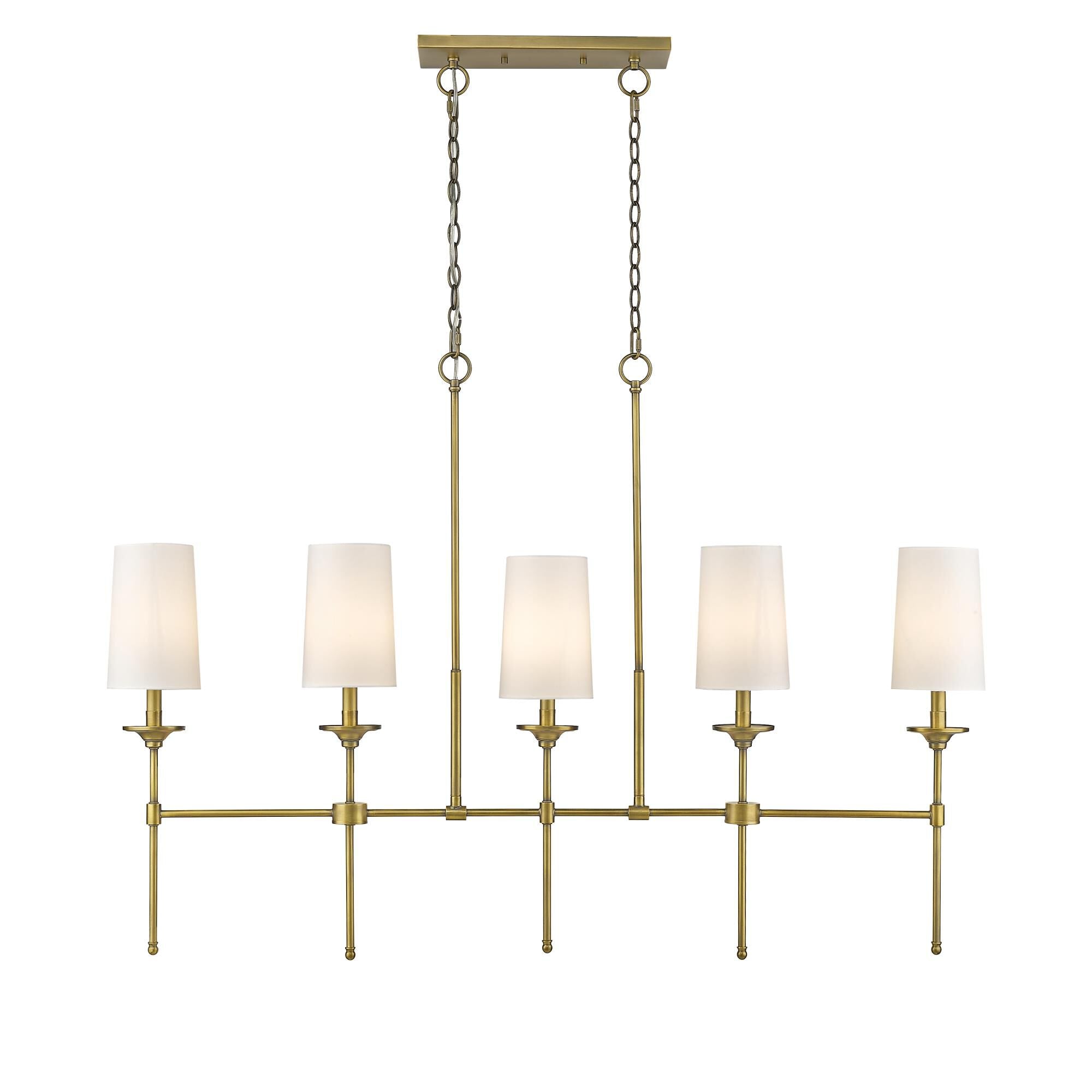 Verinyra Lustre Linéaire Laiton Tissu Vintage Industriel