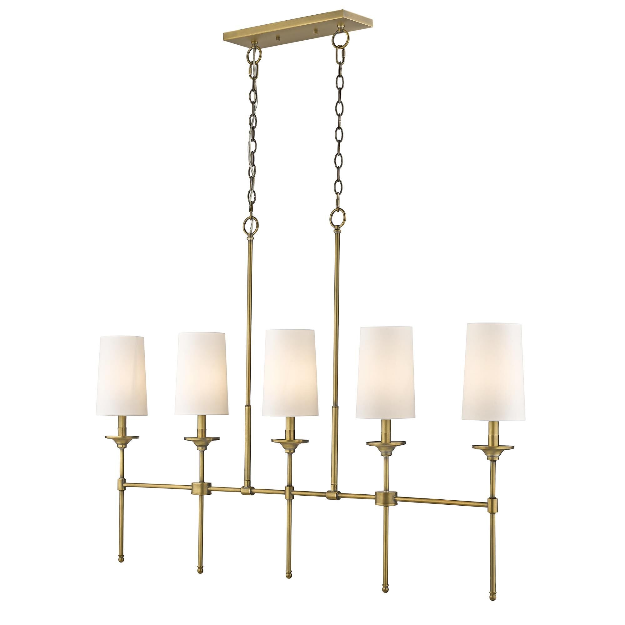 Verinyra Lustre Linéaire Laiton Tissu Vintage Industriel